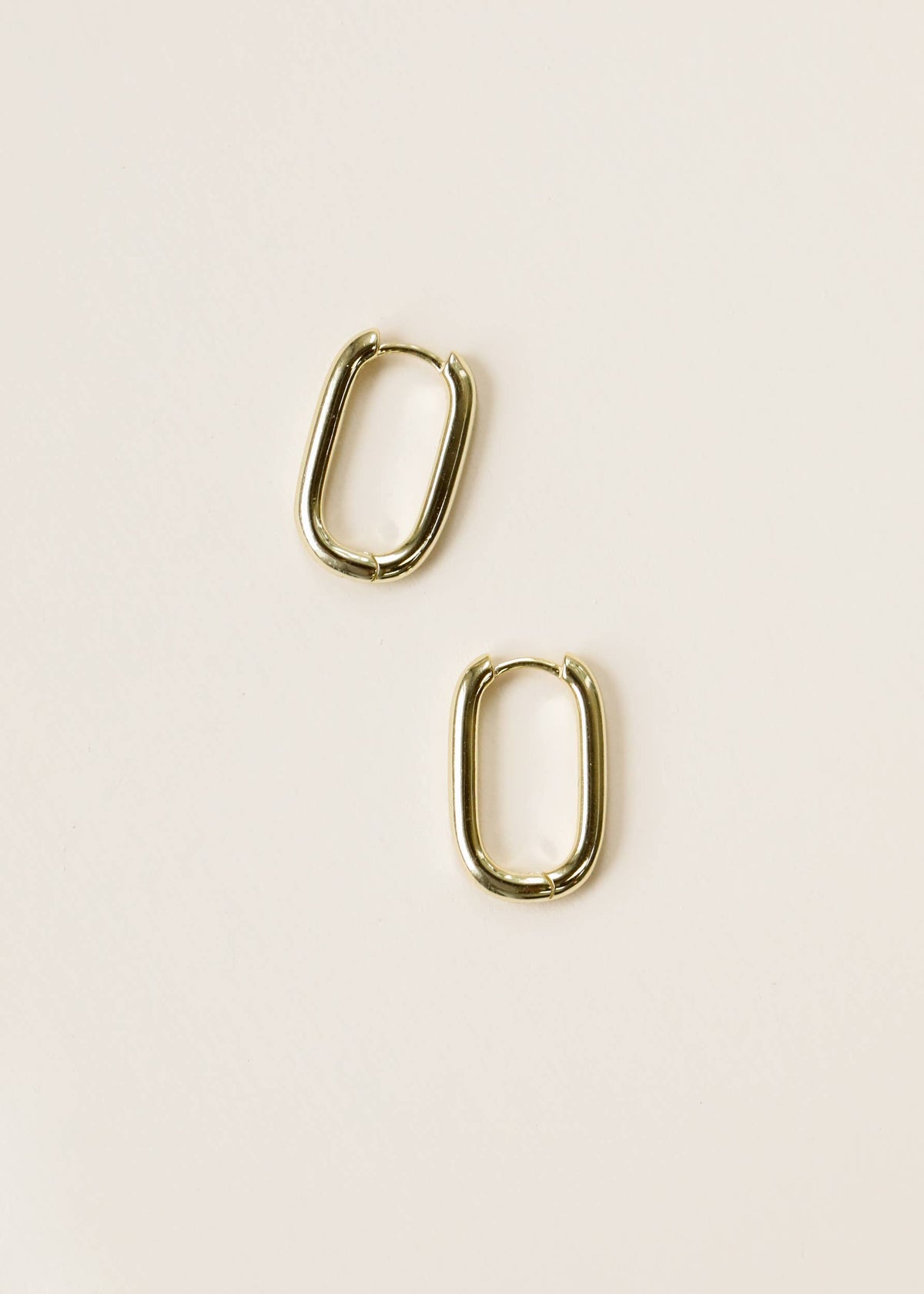 Gold Rectangular Hoop Earrings