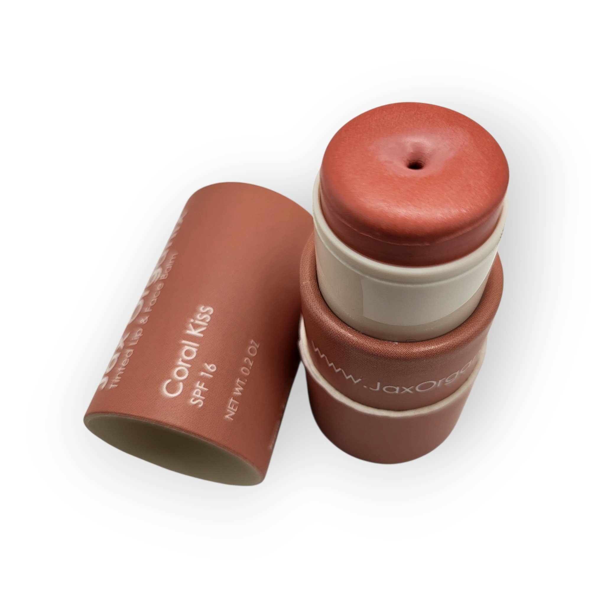 Jax Organix SPF 16 Tinted Lip& Face Balm Coral Kiss