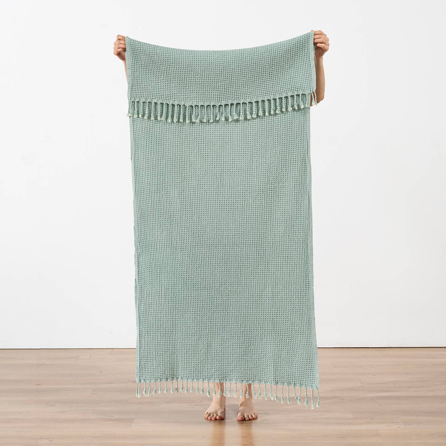 Stonewashed Waffle Beach Towel Turkish Hamam Fouta Vintage