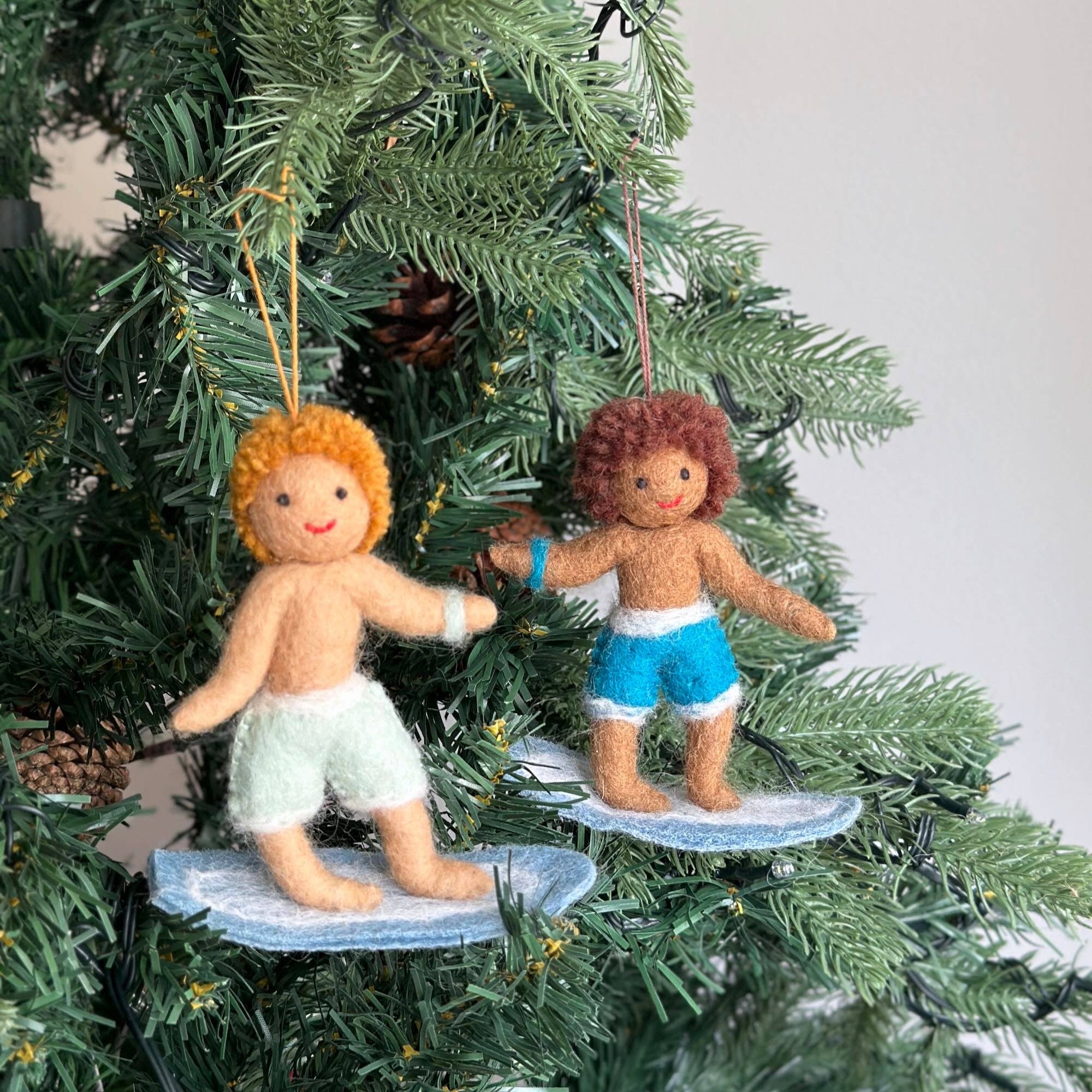 Felt Ornament - Surfer Boy: Tan