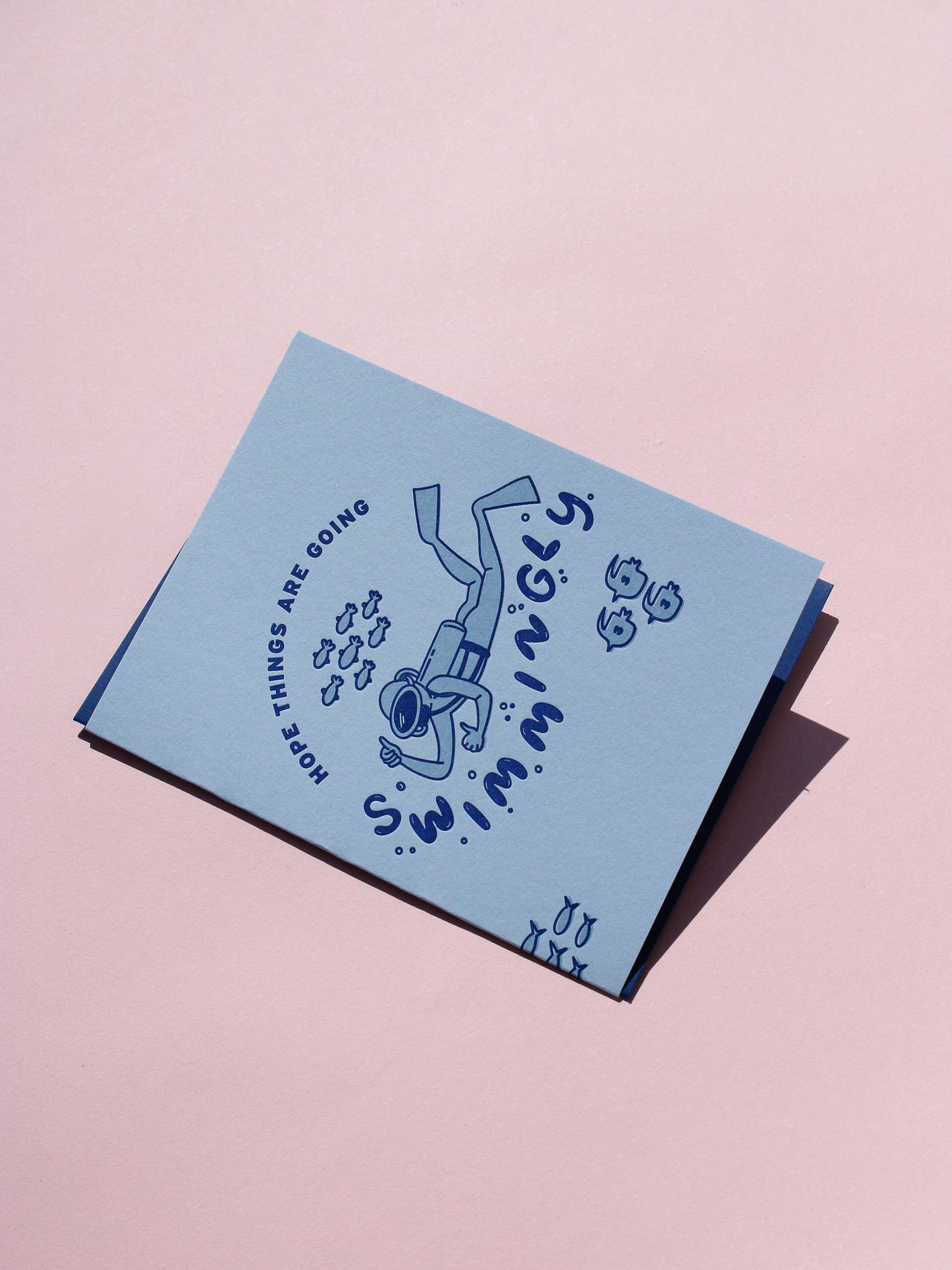 Hope Things Are Going Swimmingly Letterpress Greeting Card