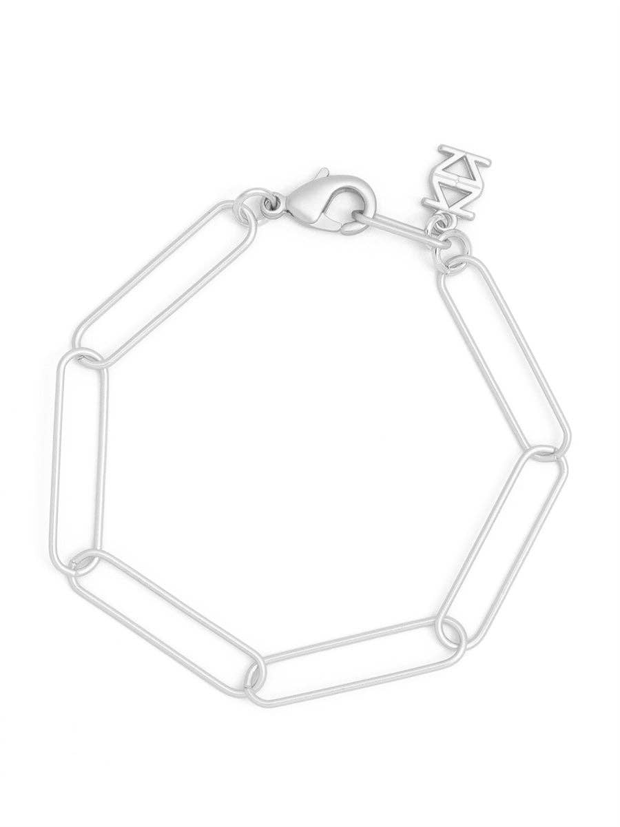 Elongated Paperclip Links Chain Bracelet Jewelry