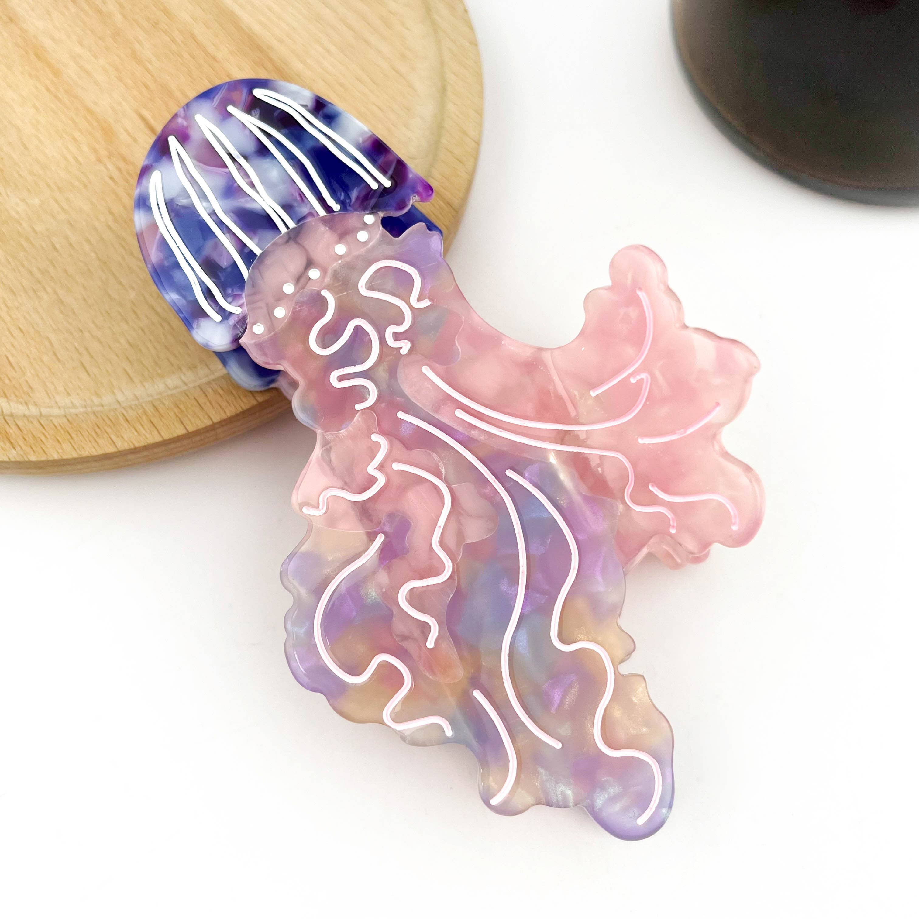Jellyfish Claw Clip, Acetate Marine Life Series Hair Clip
