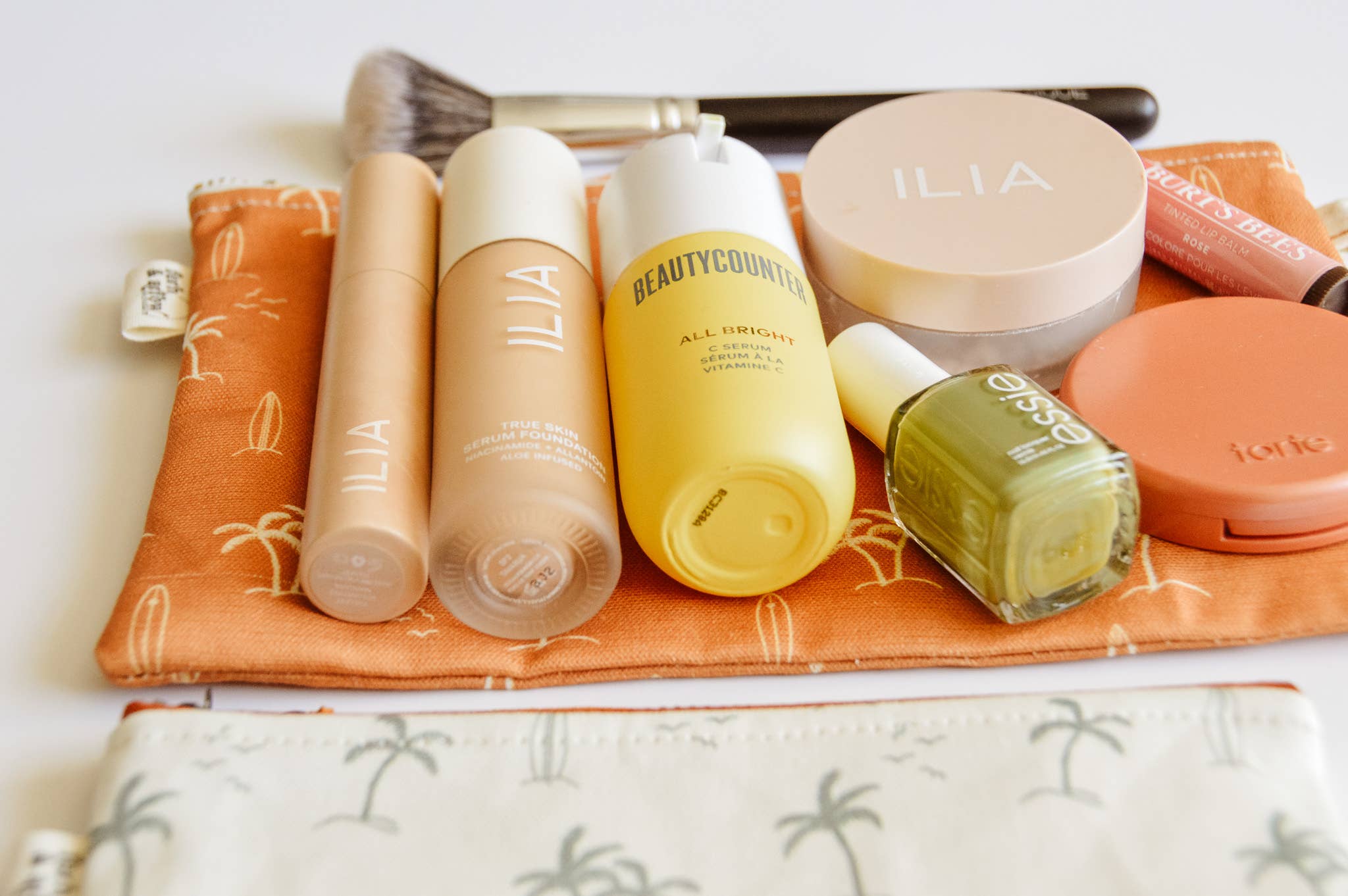 Palms Surf Zipper Pouch - Rust