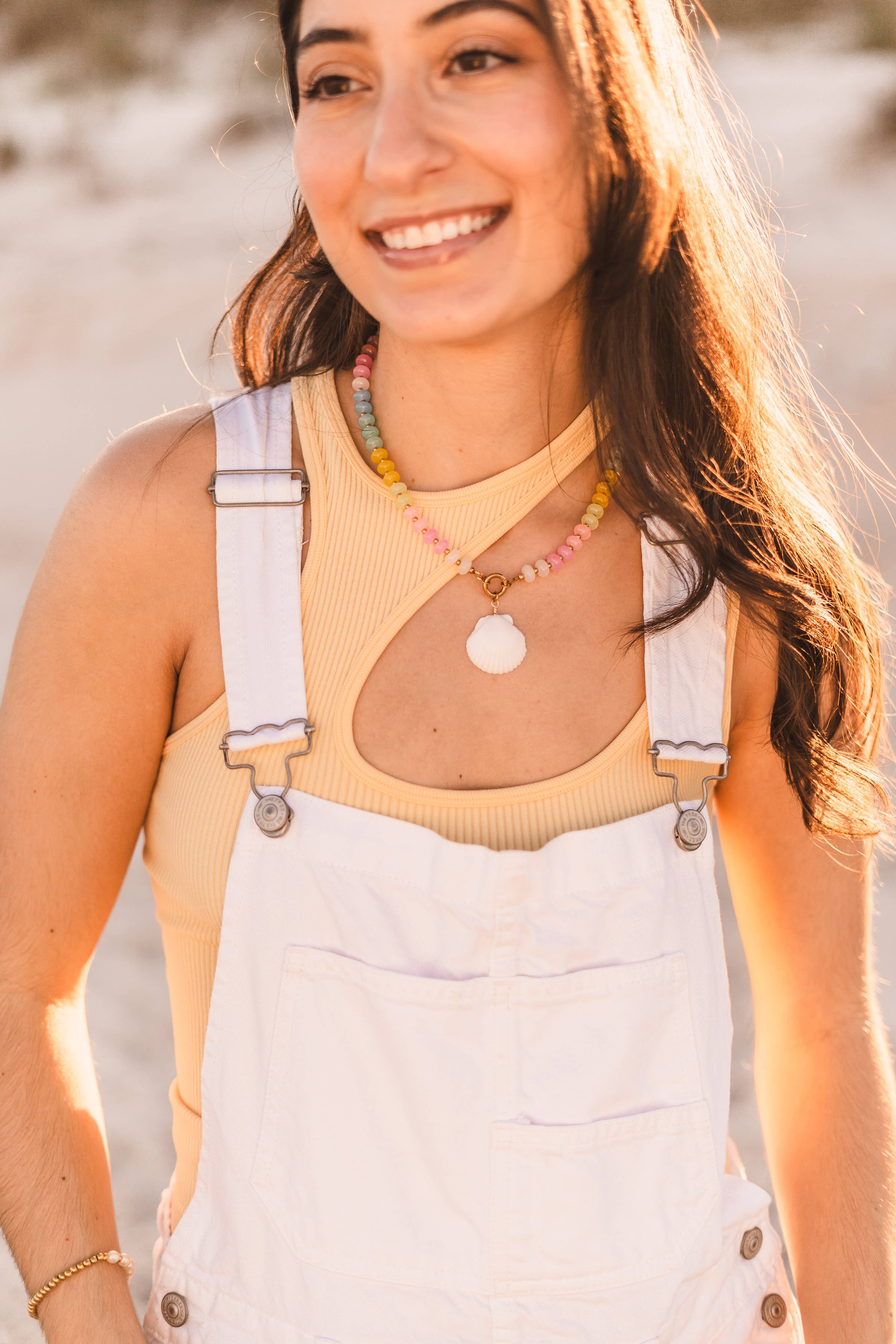 Livi | Colorful Beaded Seashell Necklace - Create Your Sunshine
