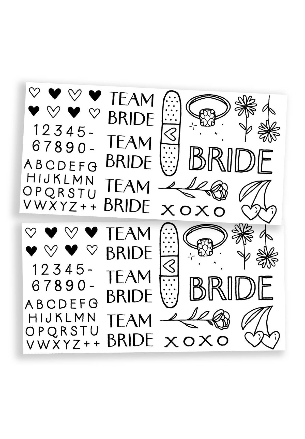 Bachelorette Party Temporary Tattoo Pack