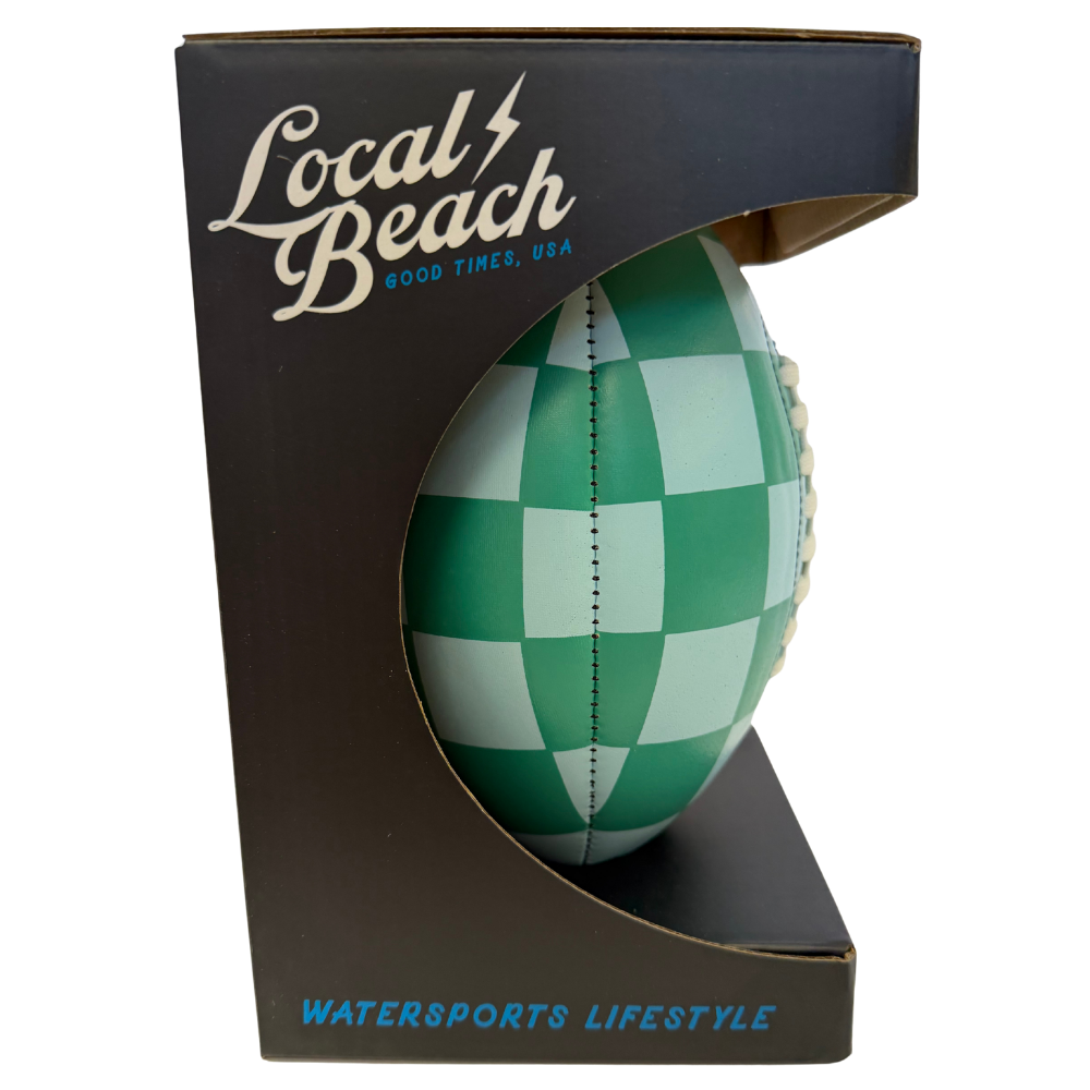Local Beach Checker Beach & Water Football 9 inch Green/Blue/Black