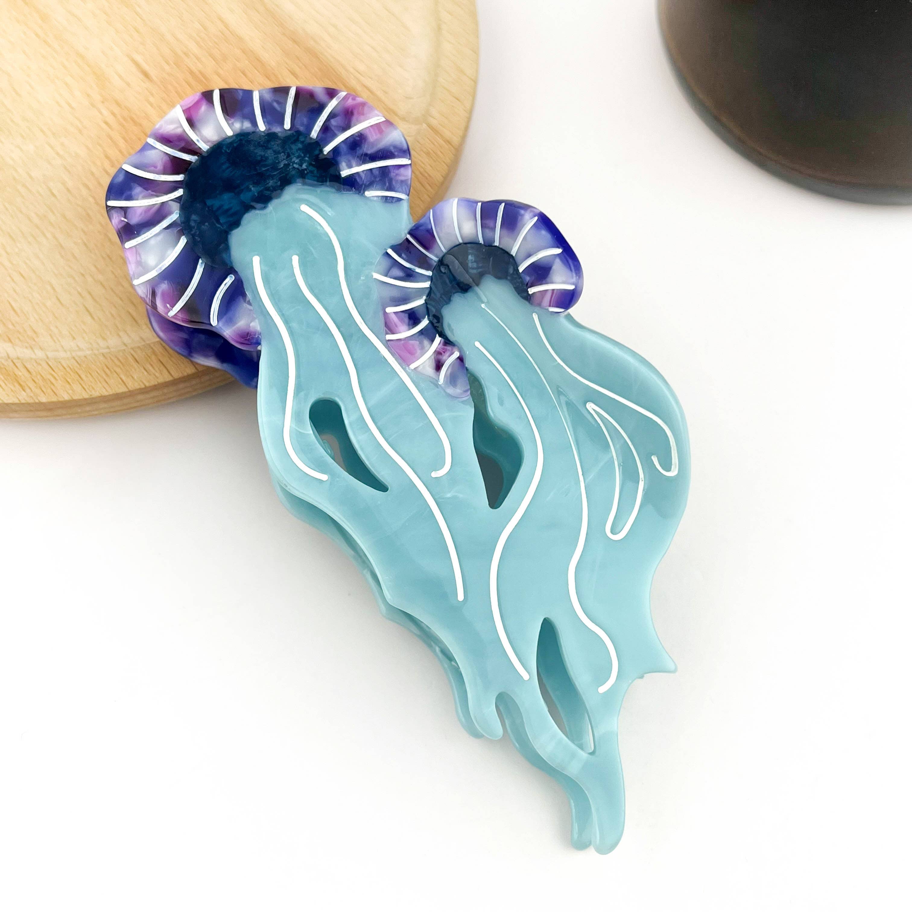 Jellyfish Claw Clip, Acetate Marine Life Series Hair Clip