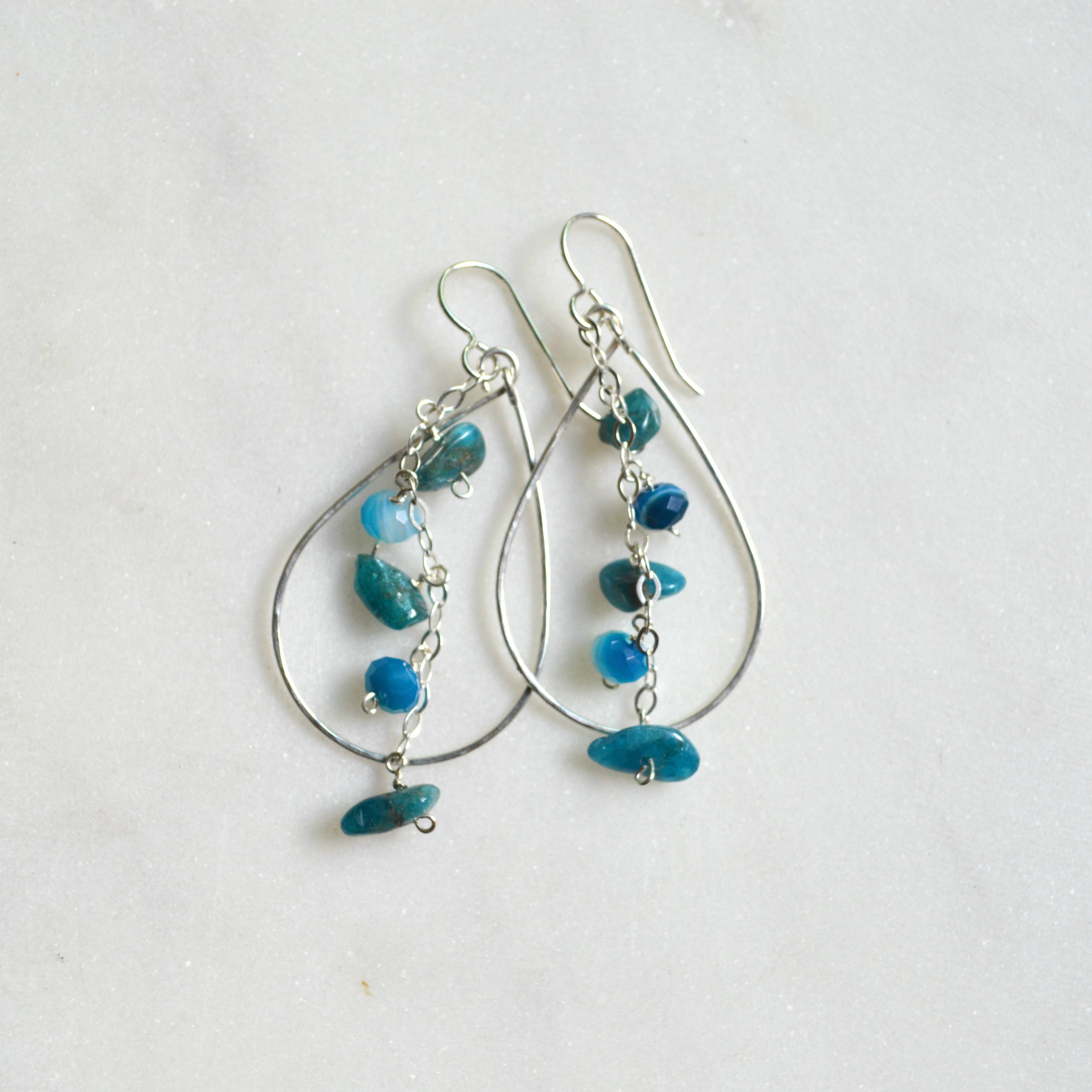Apatite & Agate Teardrop Earrings