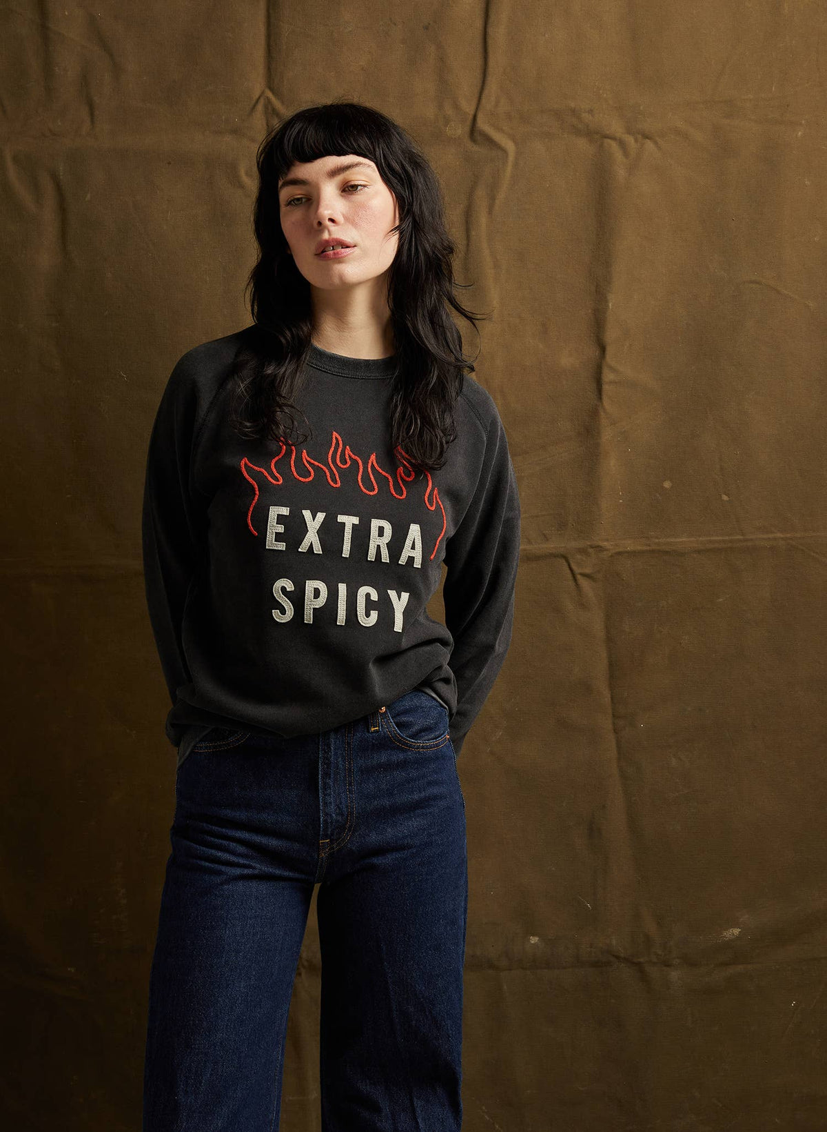 Extra Spicy Chainstitch & Felt Crewneck Sweatshirt