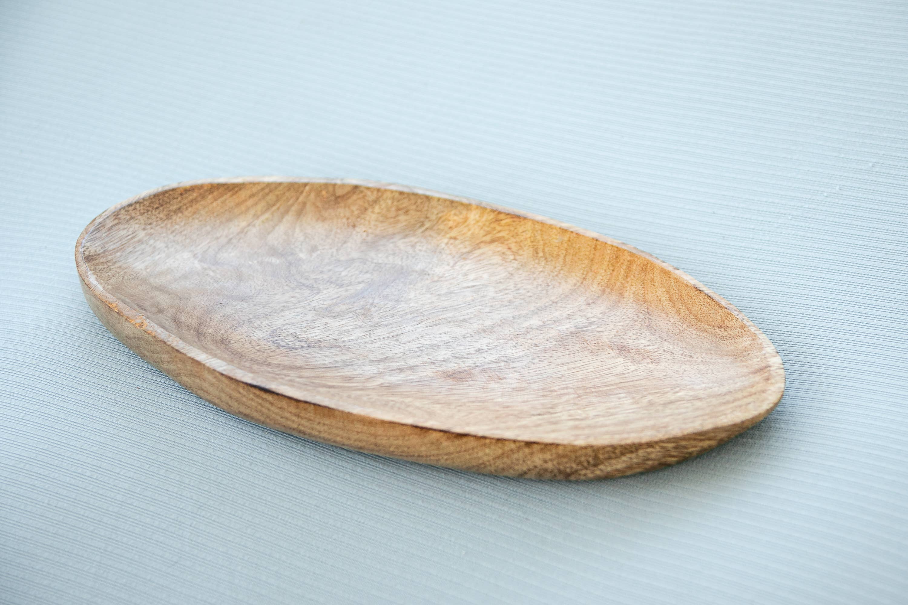 Fall Mango Wood Oval Tray