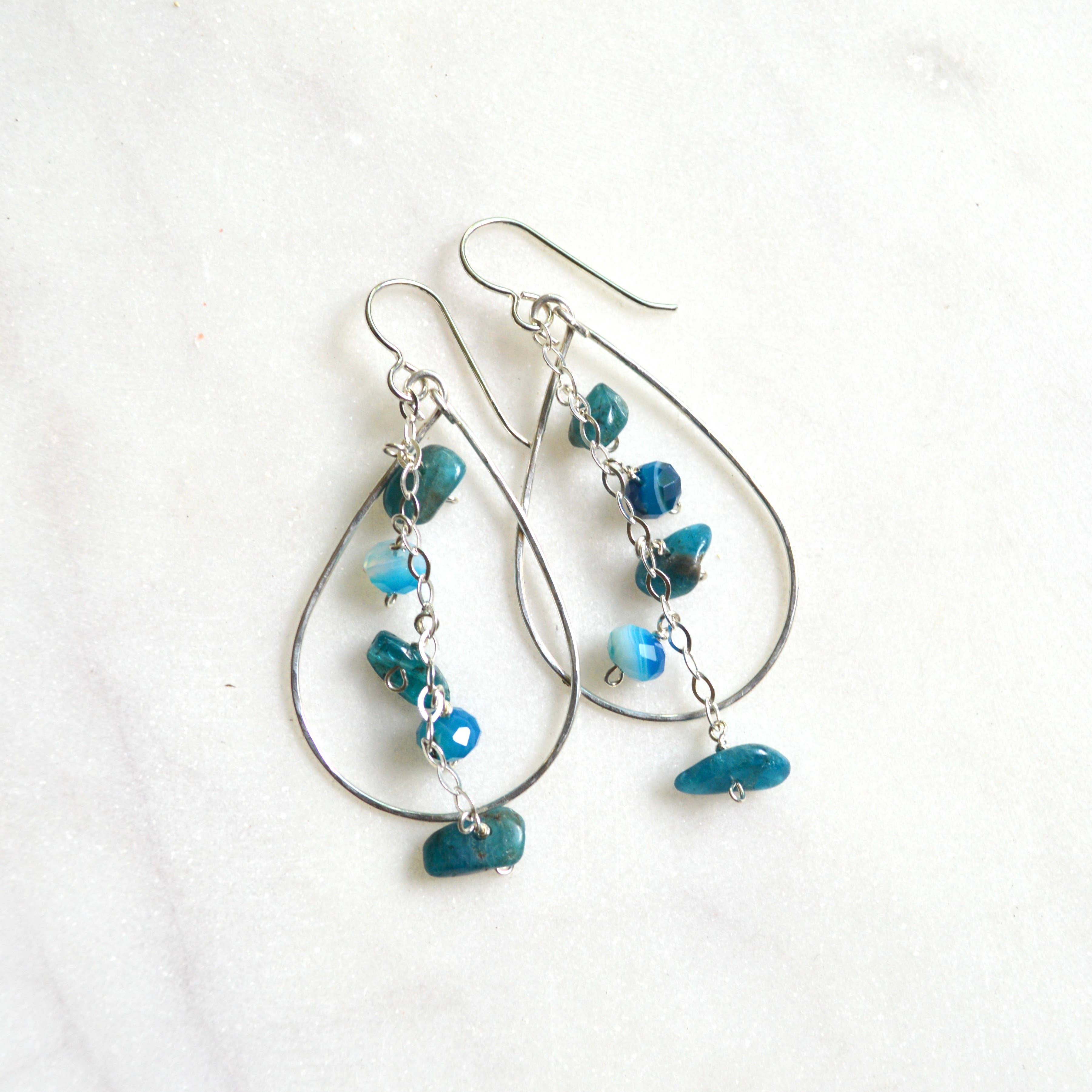 Apatite & Agate Teardrop Earrings