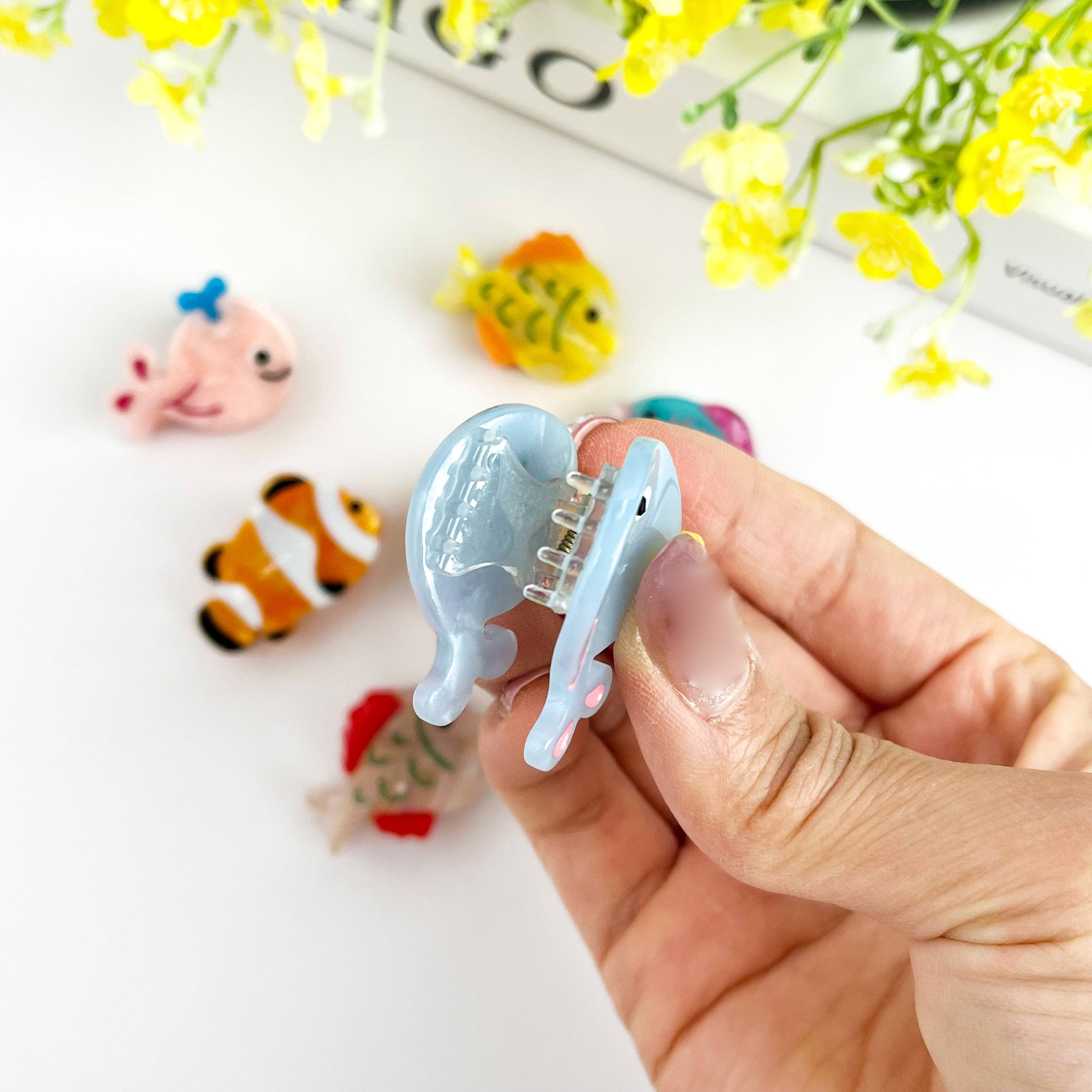 Ocean Fish Mini Claw Clip, Whale Hair Clip