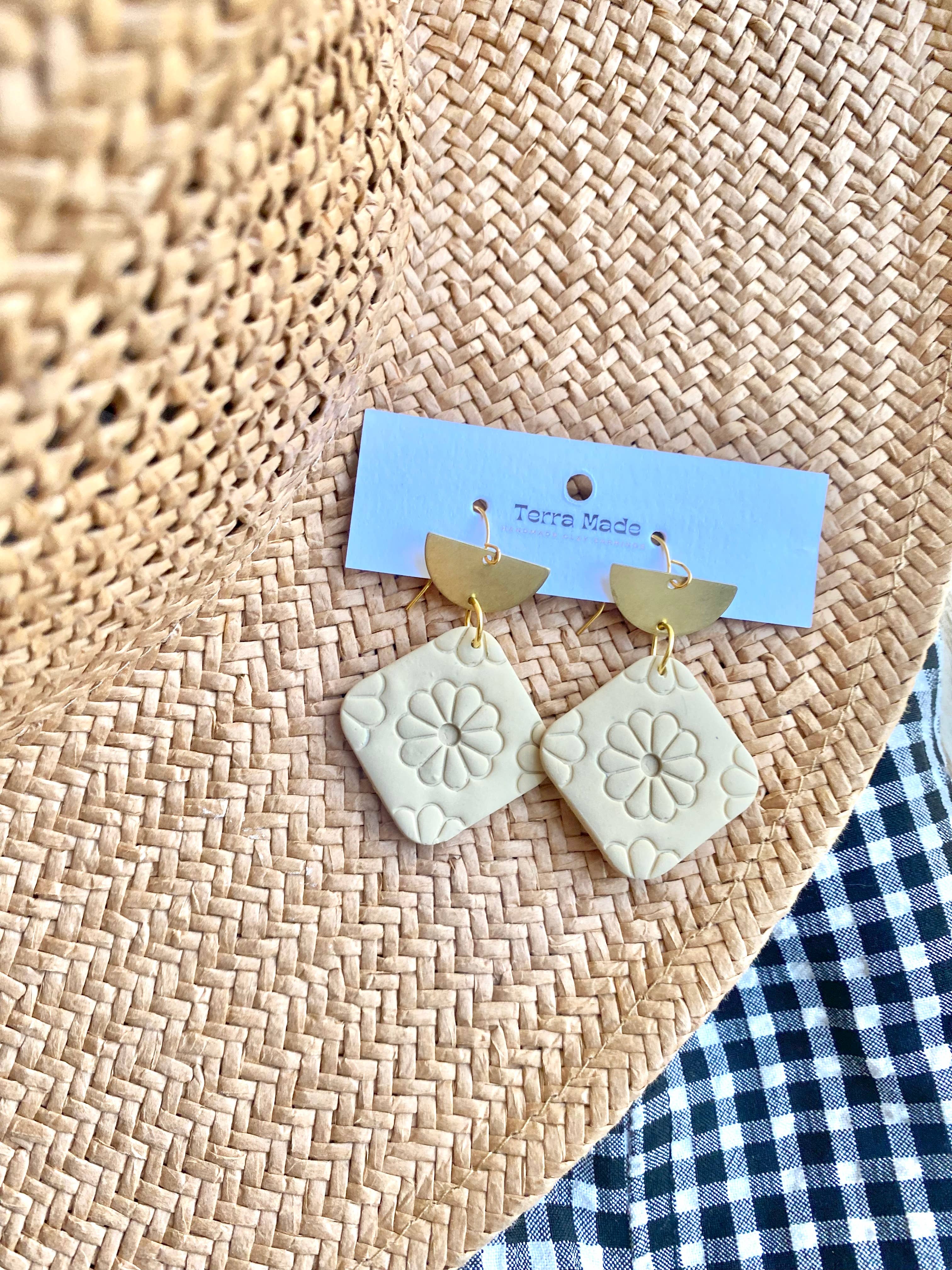 Spanish tile style dangle earrings