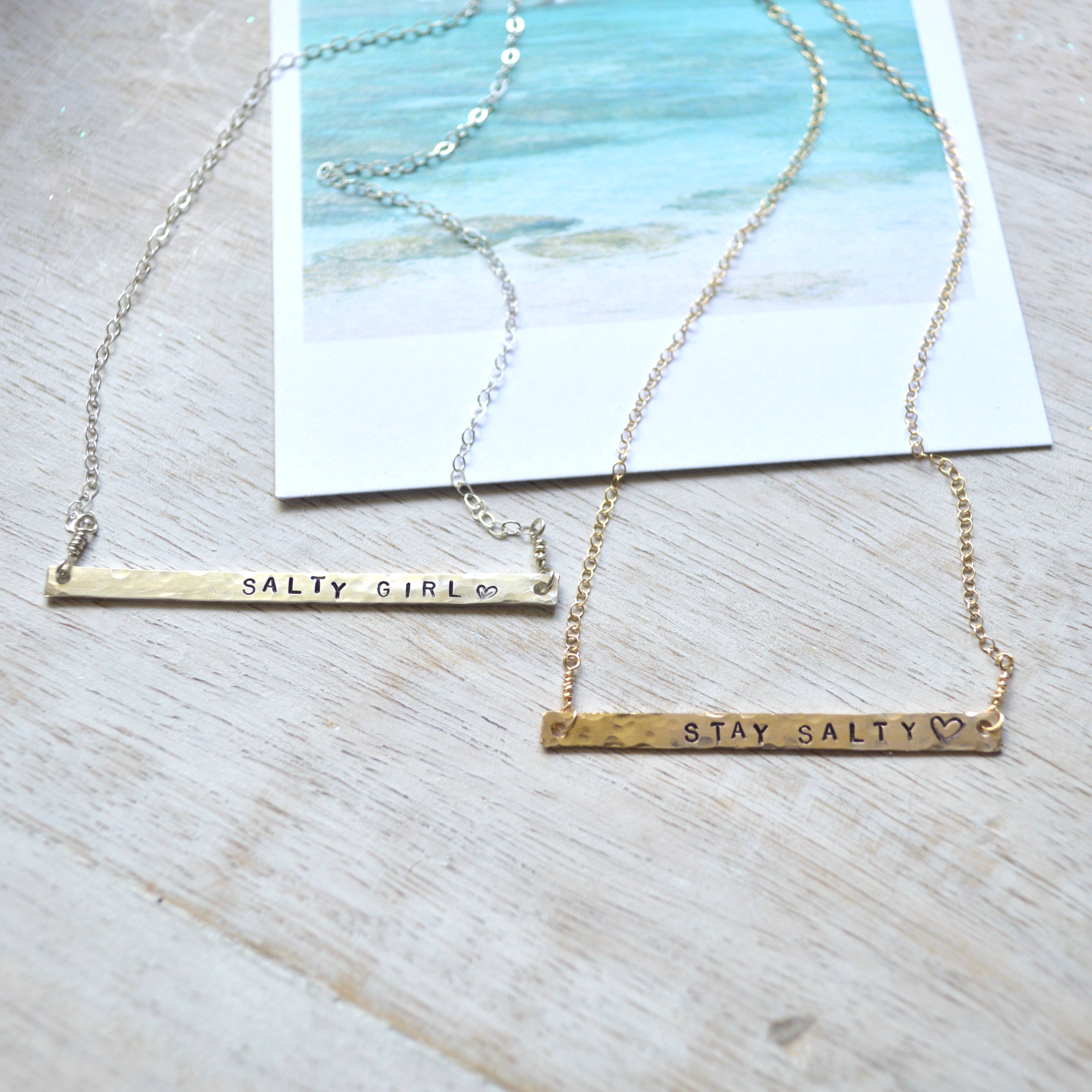 Beachy Hand Stamped Necklace
