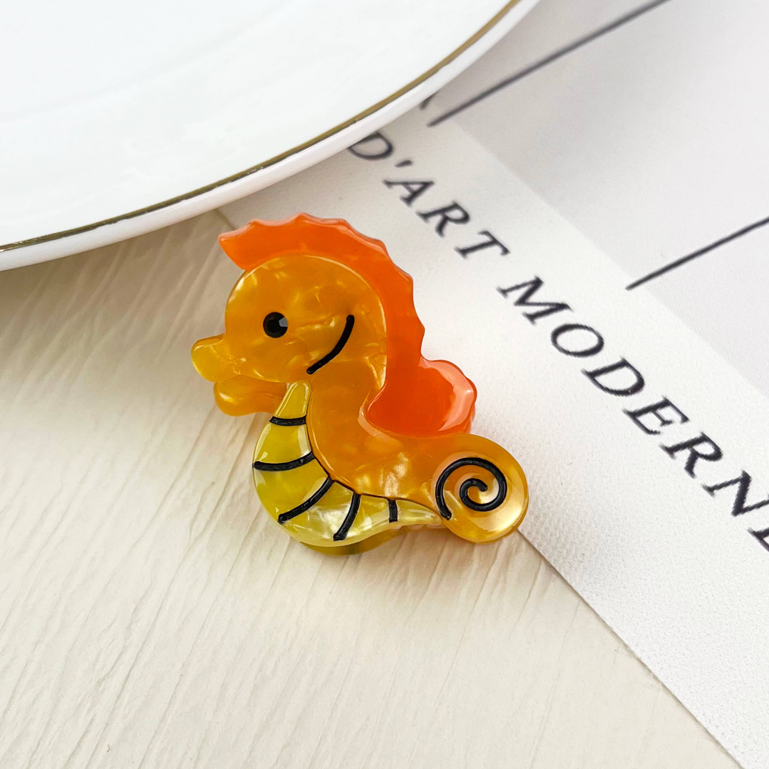 Acetate mini marine life hair clip