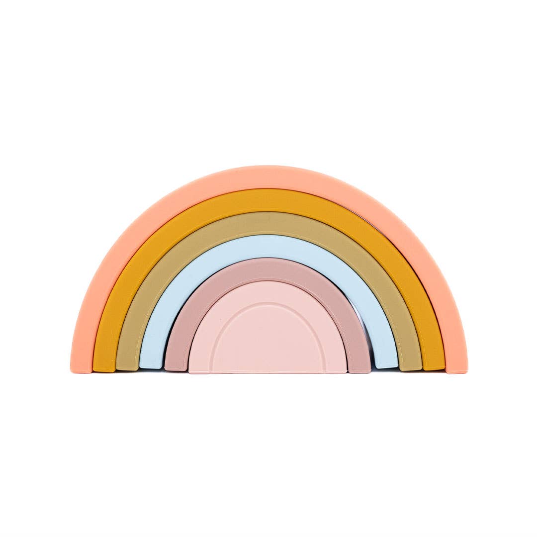 Stacking Rainbow Silicone Baby Toy Teething Learning Toy - Lucy's Room