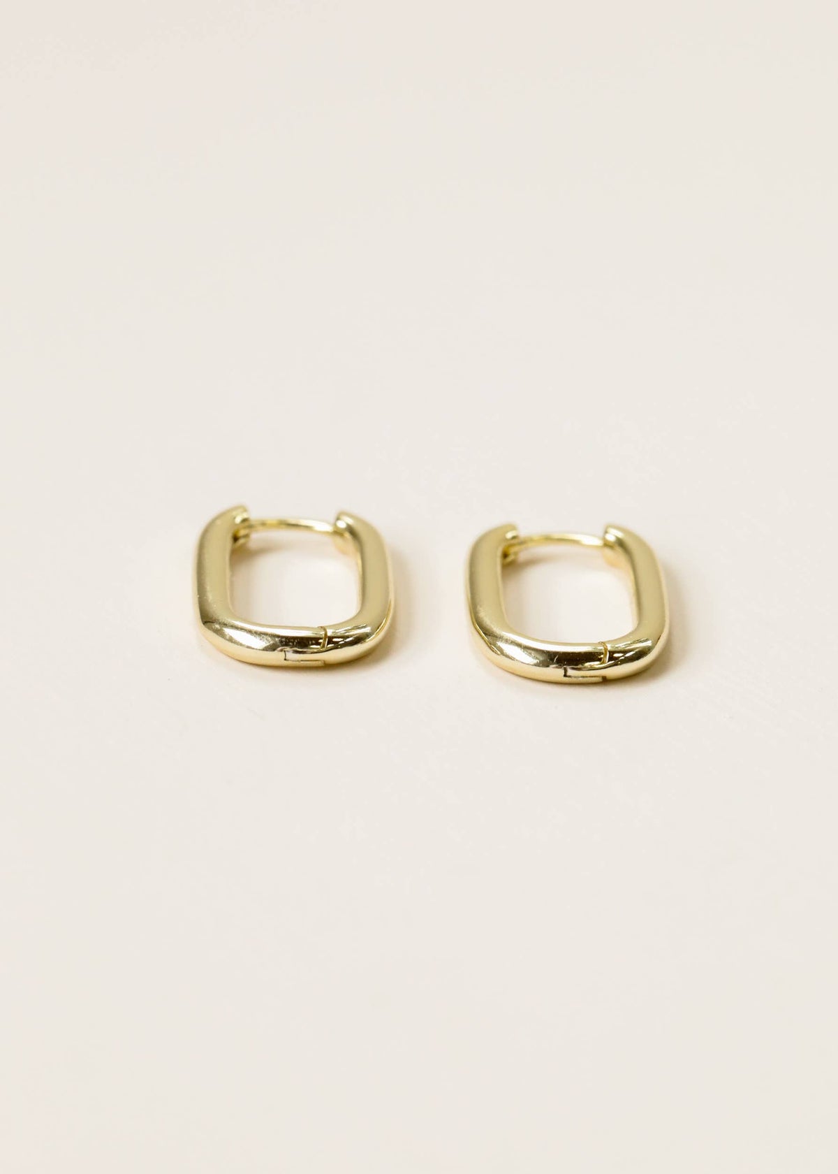 Gold Rectangular Hoop Earrings