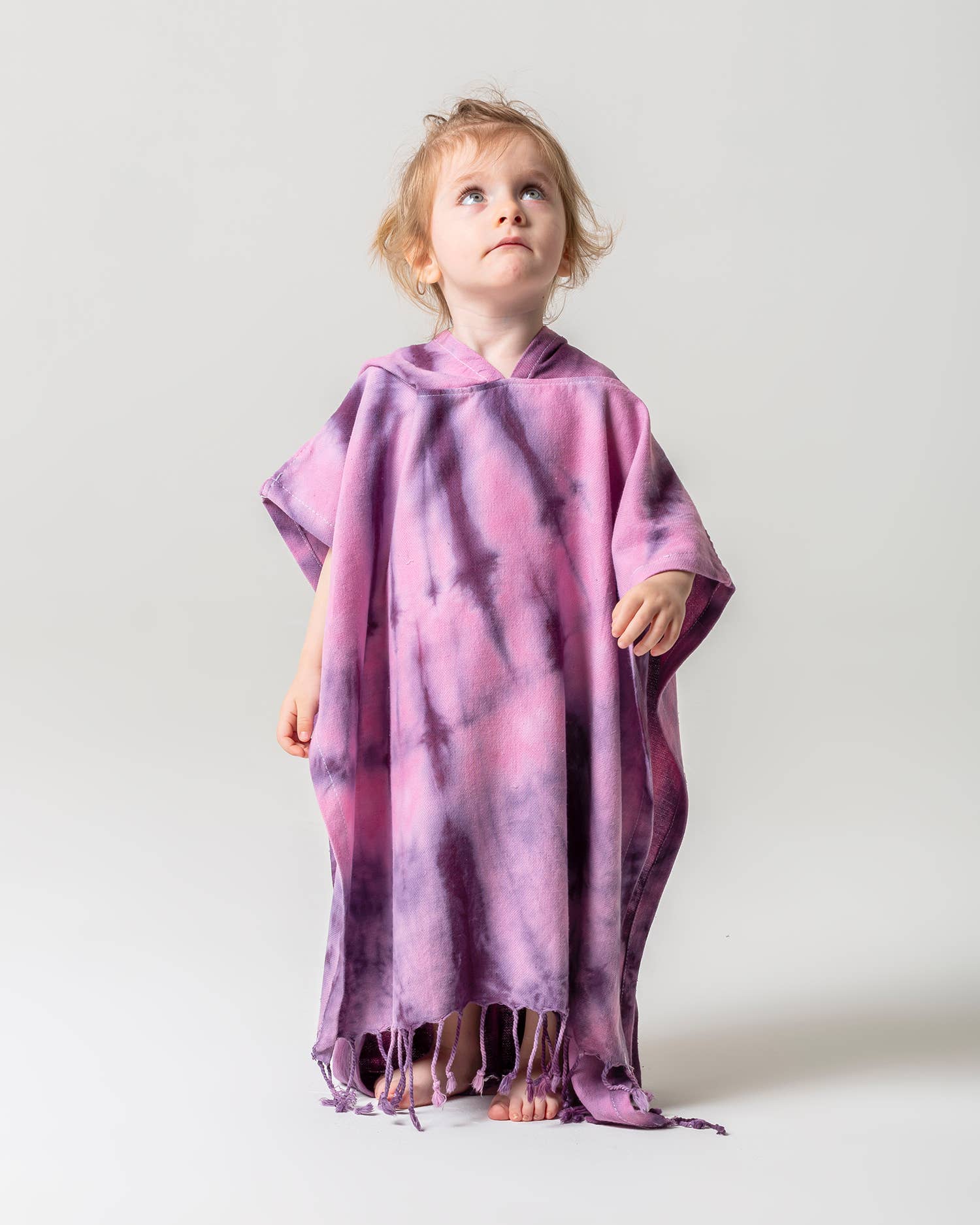 Kid Hooded Poncho Surf Changing Swimming Beach Towel Tiedye