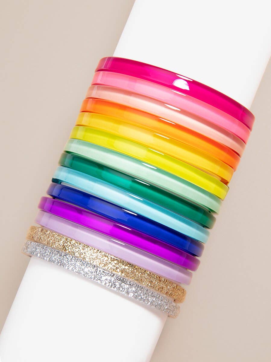 Love Stack Resin Acrylic Bracelet