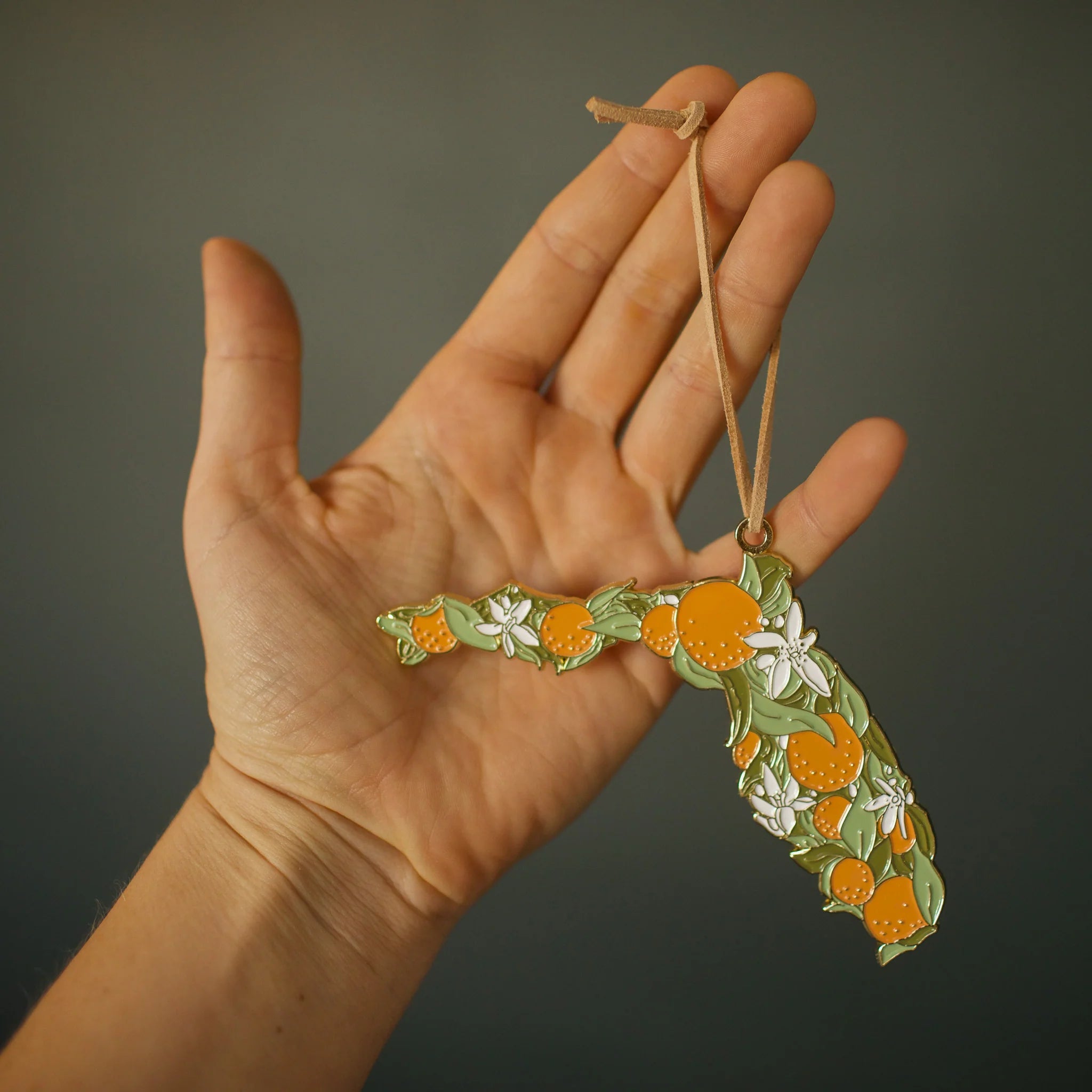 Florida Enamel Ornament by Jenna Fine Art Studio