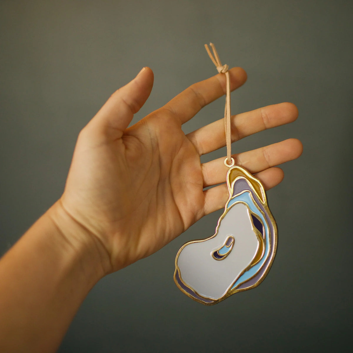 Oyster Enamel Ornament by Jenna Fine Art Studio