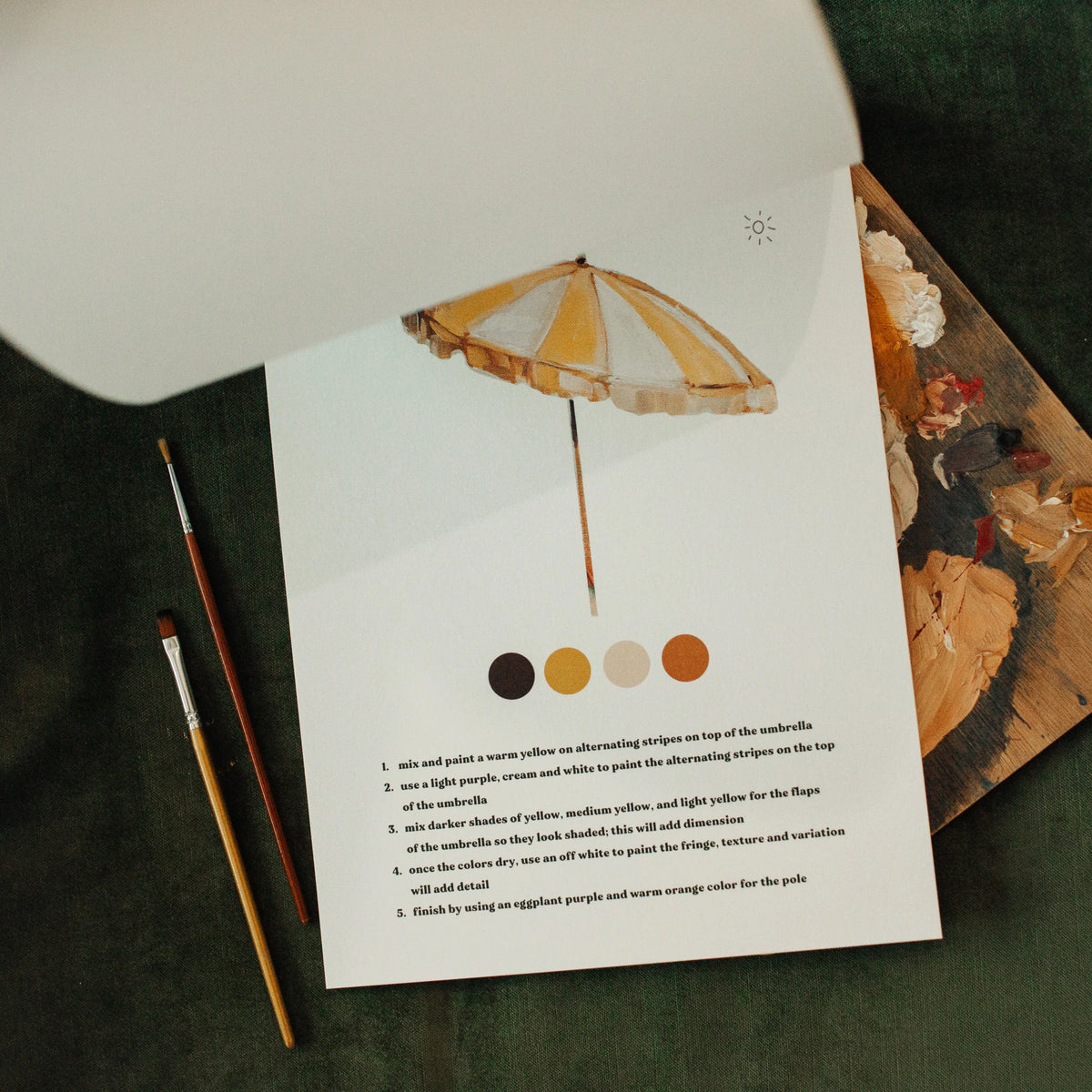 Umbrella Painting Practice Pad by Jenna Fine Art Studio