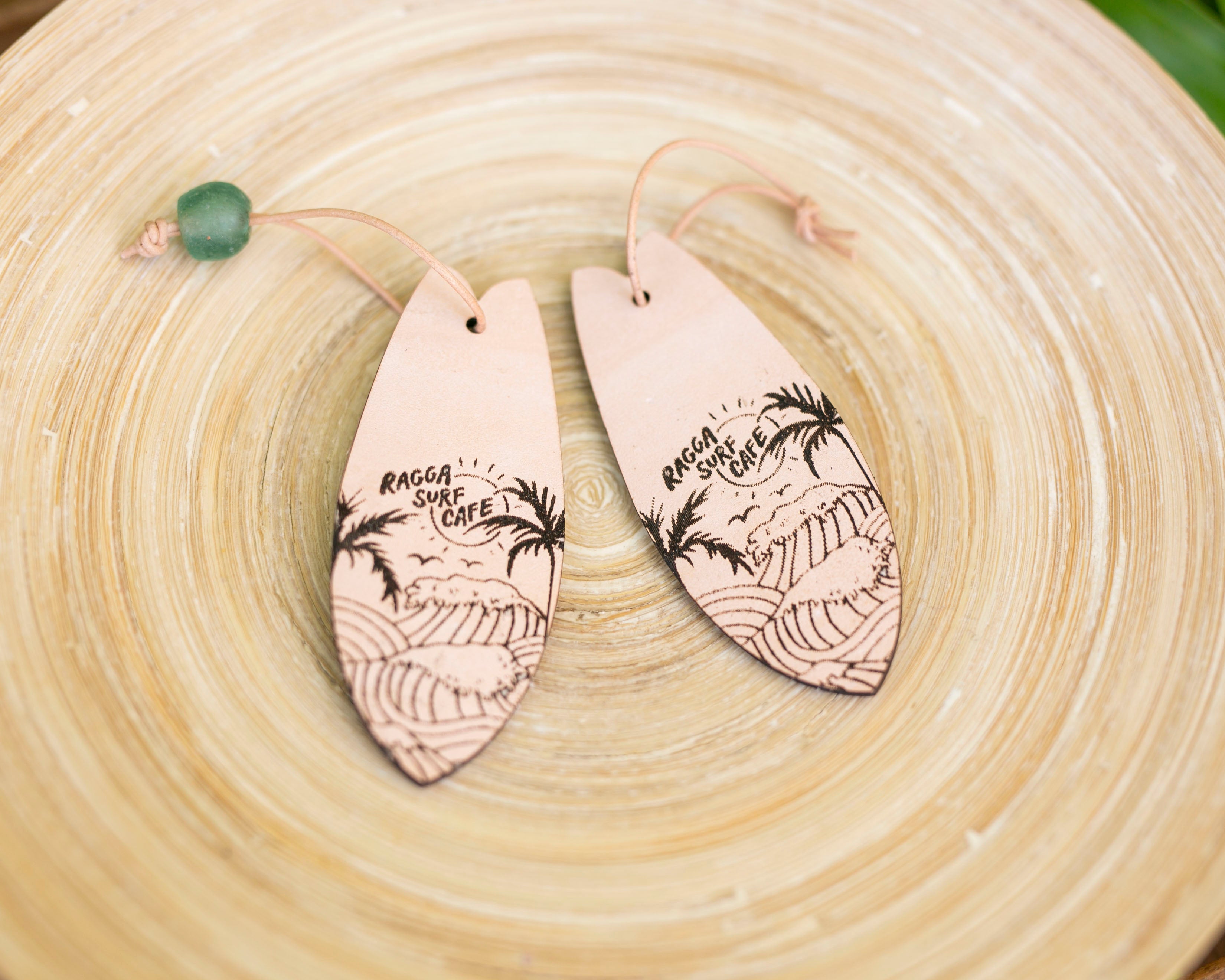 RSC Leather & Wood Surfboard Keychain