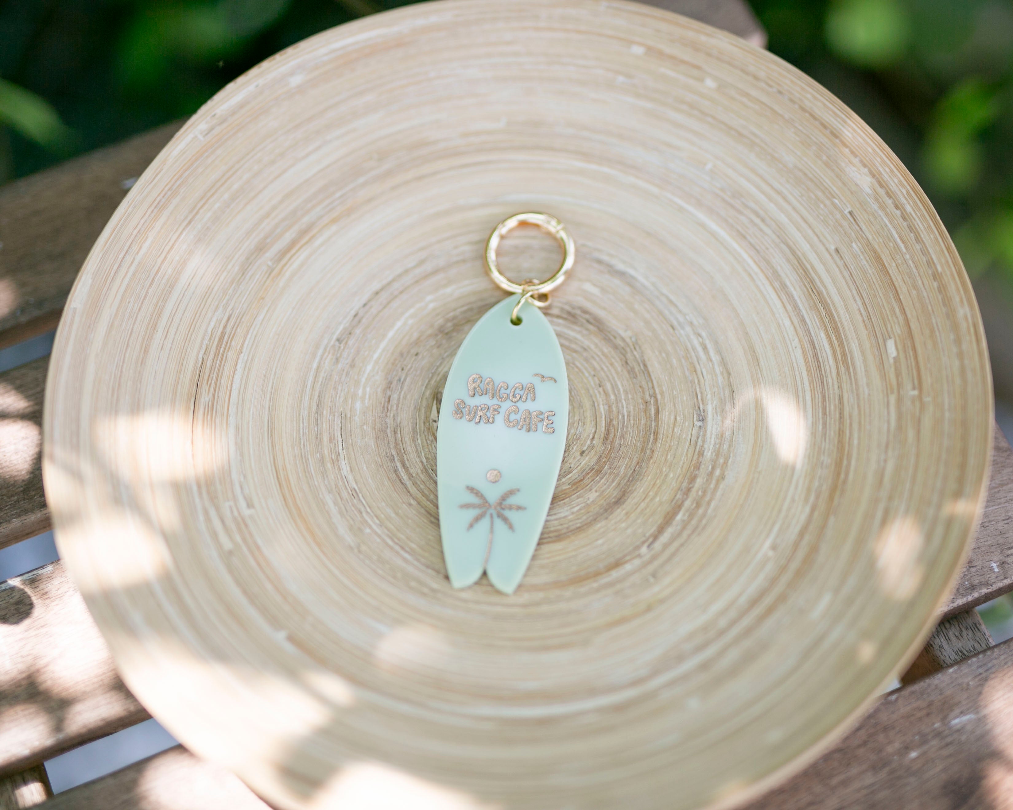 Ragga Surf Cafe Acrylic Surfboard Keychain