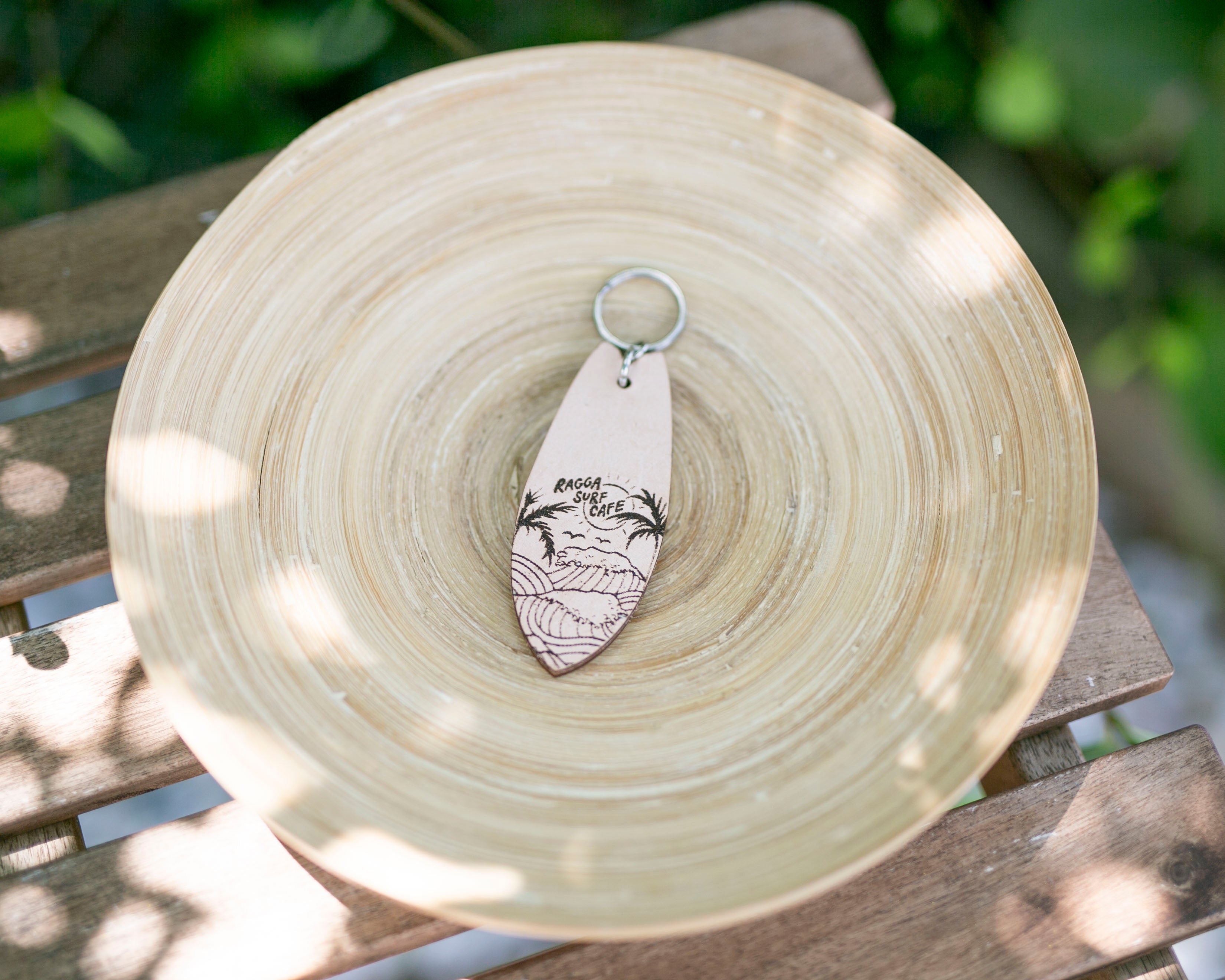RSC Leather & Wood Surfboard Keychain