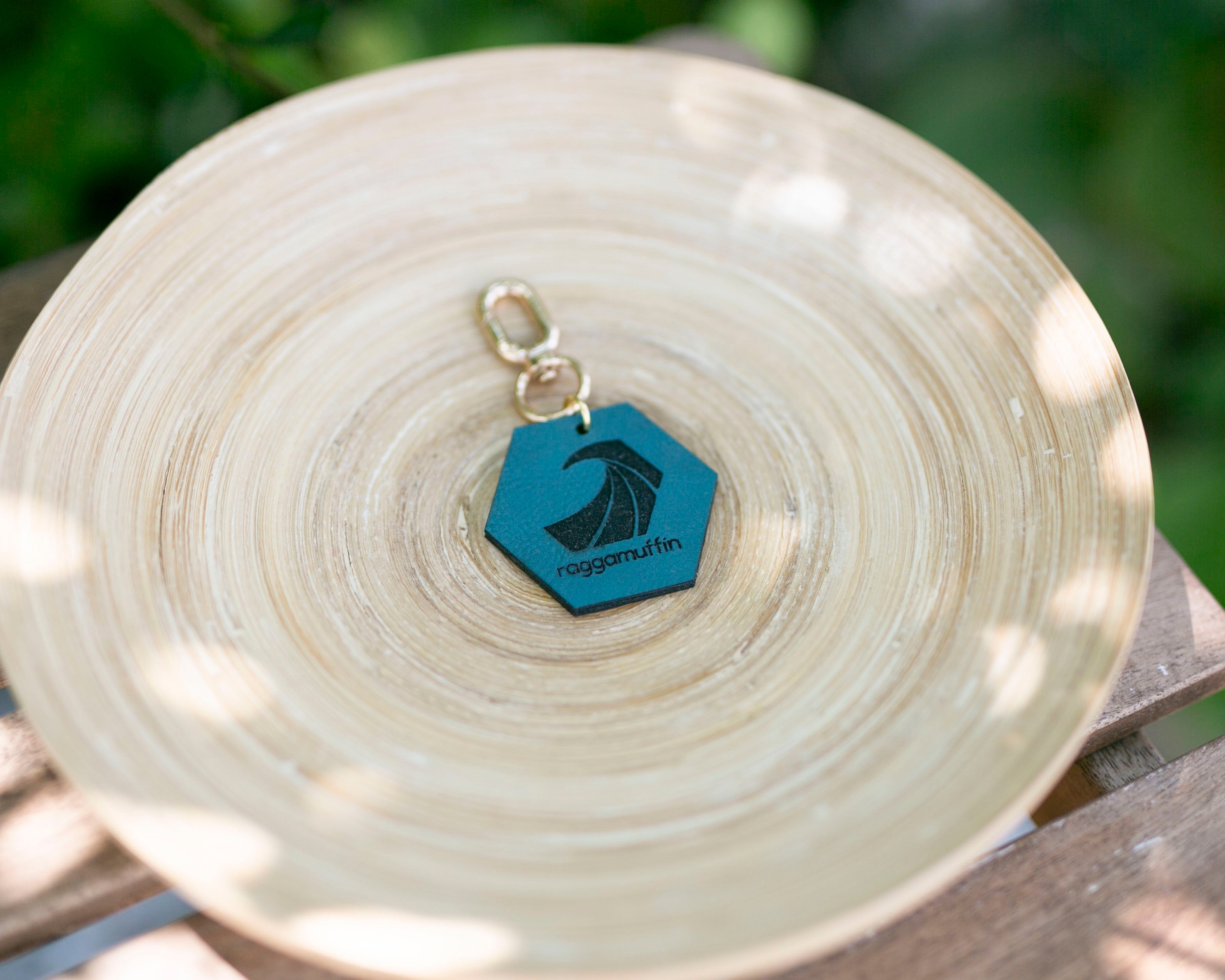 Raggamuffin Hex Wave Keychain - Dark Teal
