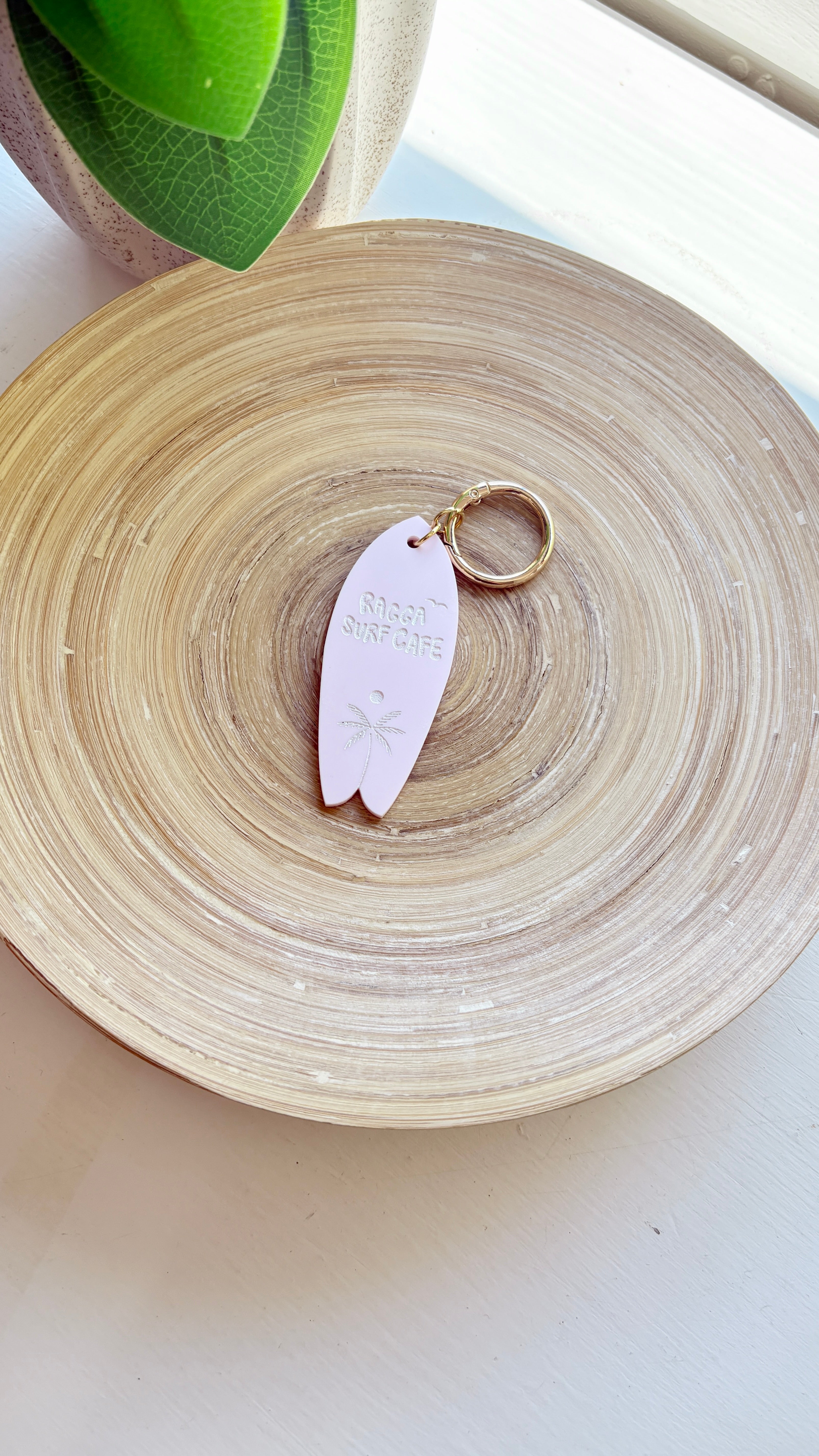 Ragga Surf Cafe Acrylic Surfboard Keychain