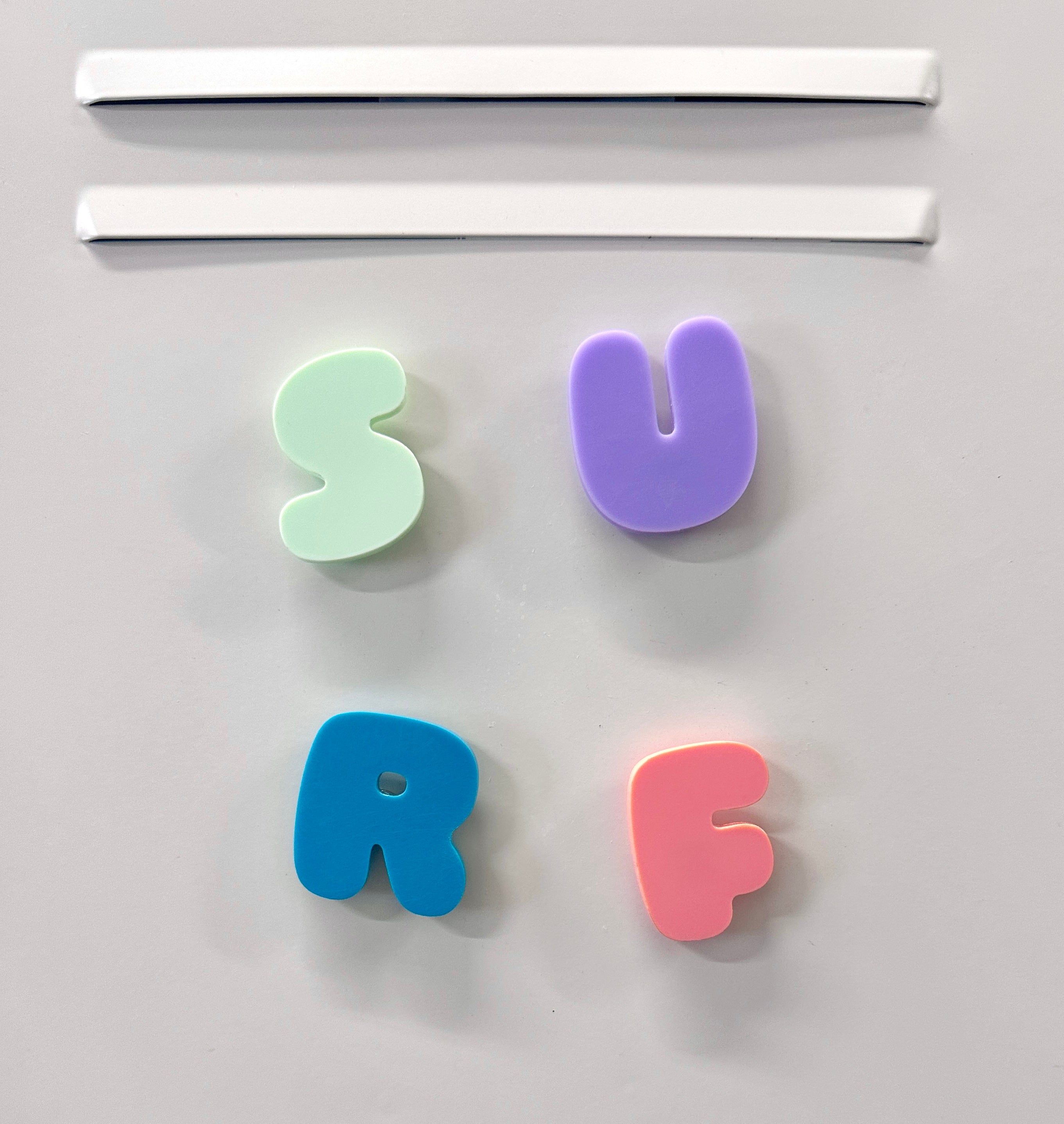 Raggamuffin® Acrylic 'SURF' Letter Fridge Magnets