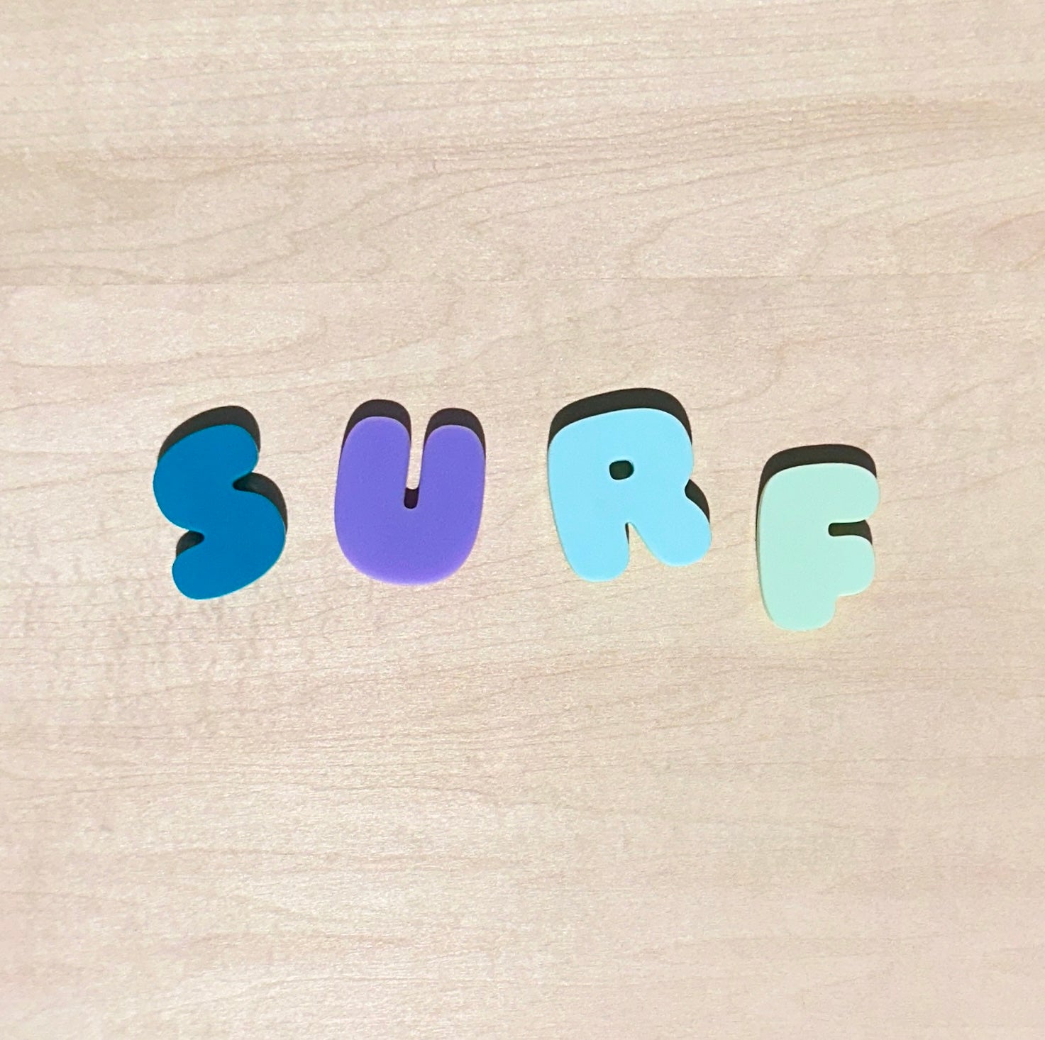 Raggamuffin® Acrylic 'SURF' Letter Fridge Magnets