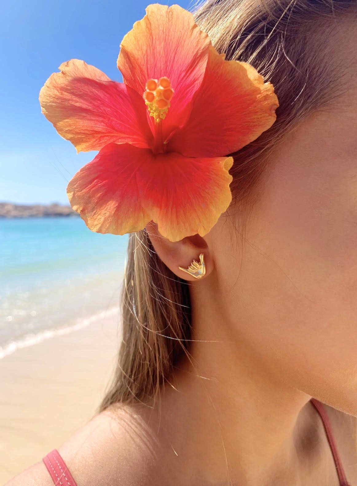 Shaka gold earrings