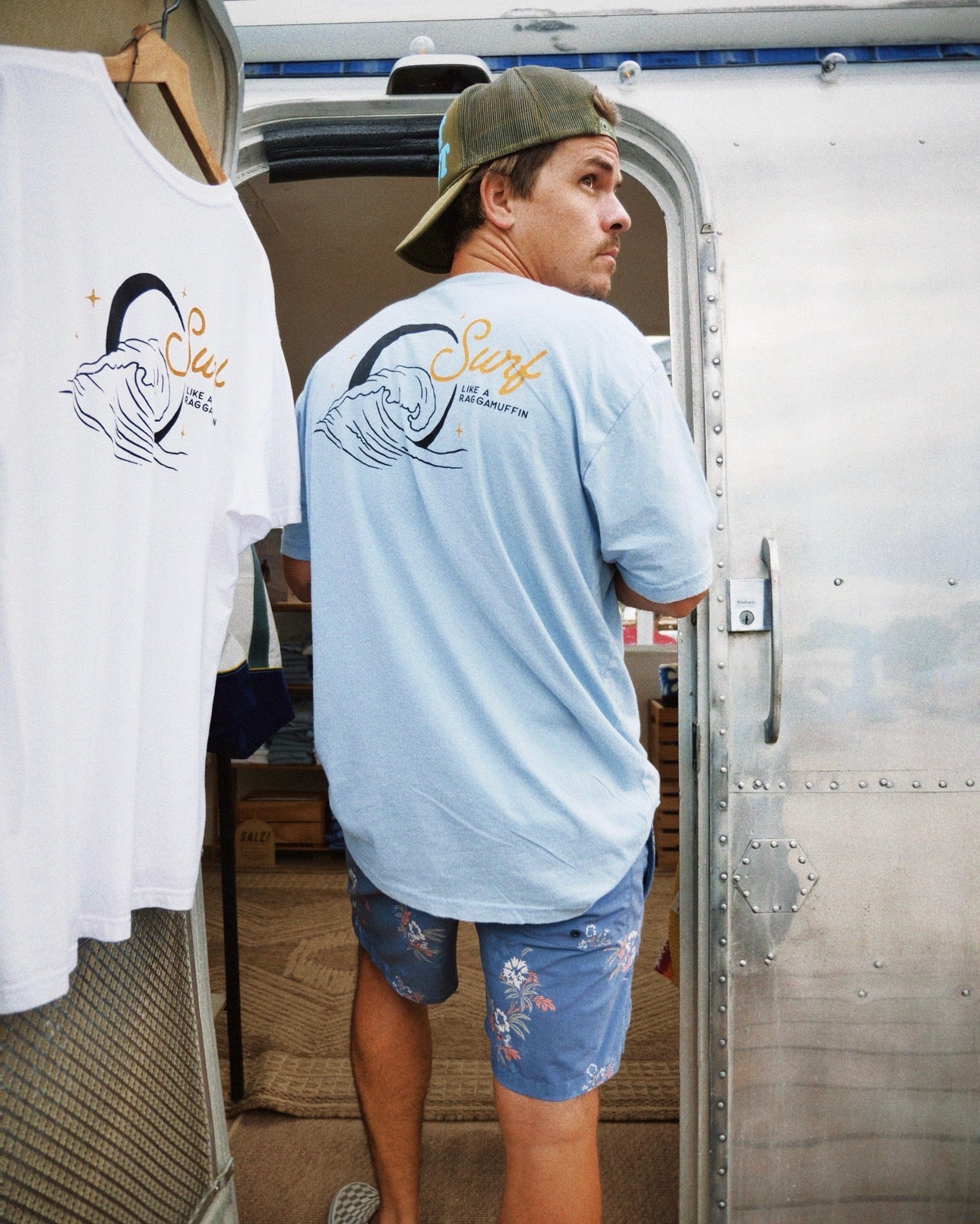 Surf like a Raggamuffin Blue and White Shirts 