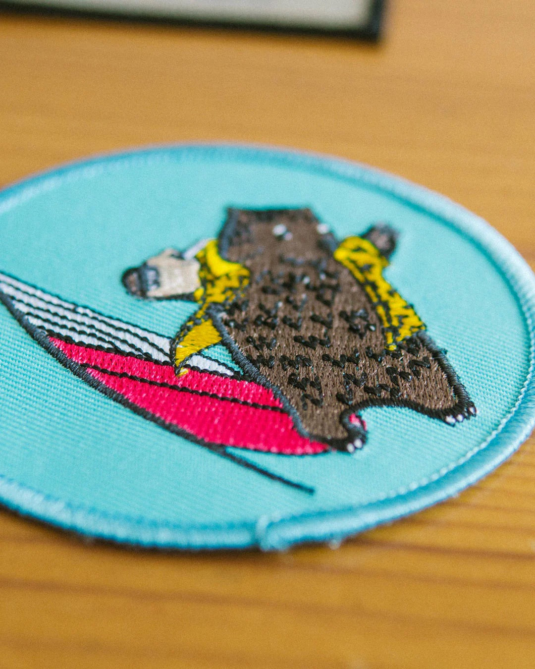 Surfing Wombat Embroidered Patch - Jonas Claesson