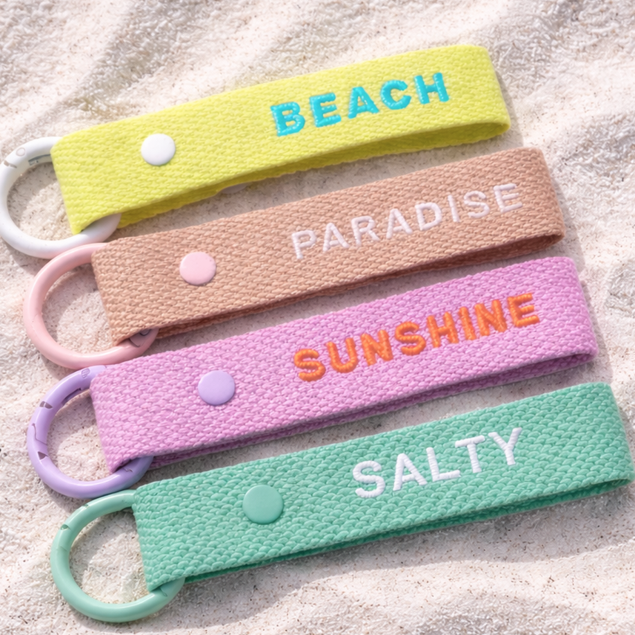 SALTY Keyring | 5" Embroided Keyring | Beachy accessory