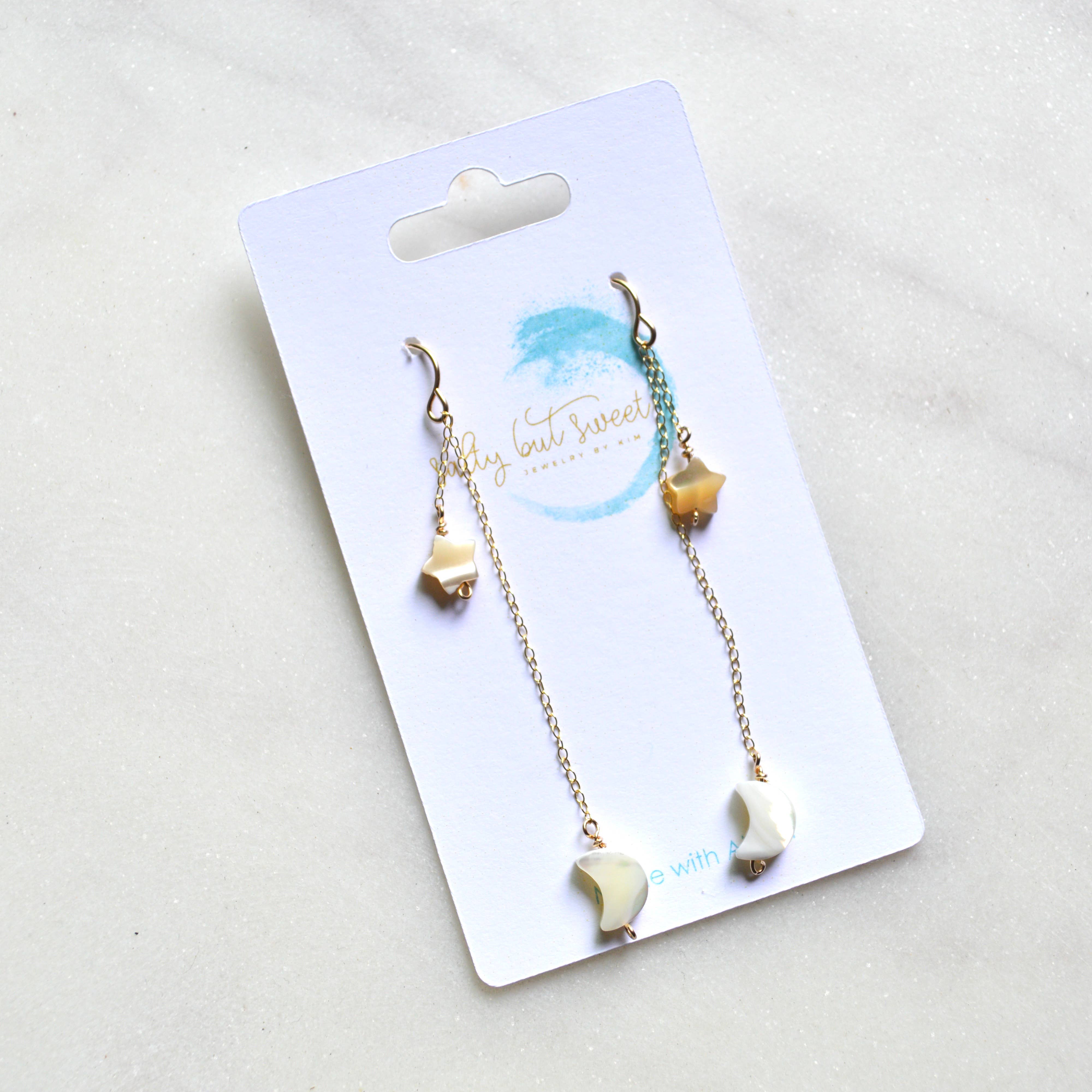 Mini Moon and Star Earrings