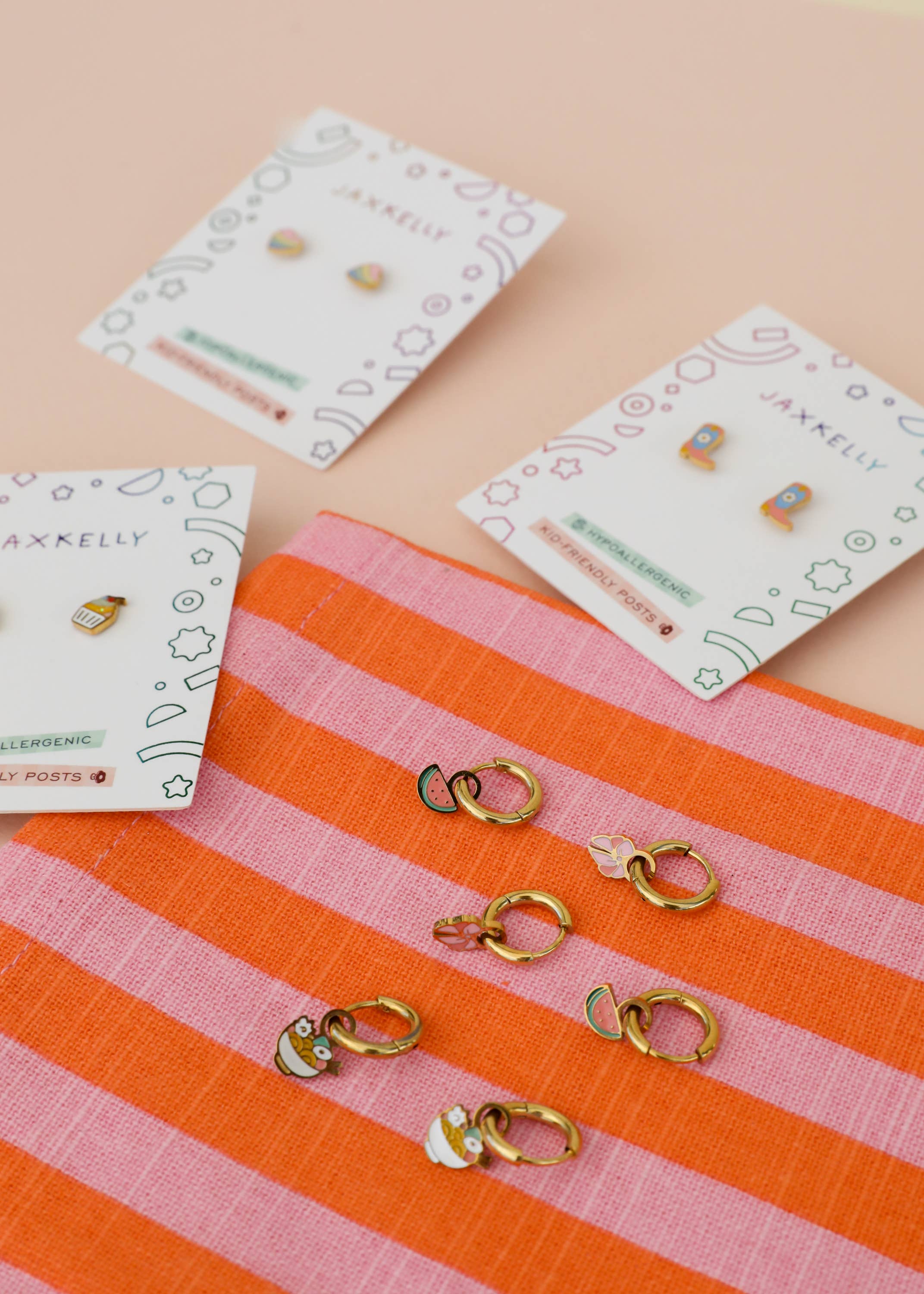 Cupcake Enamel Flat Back Kids Earrings