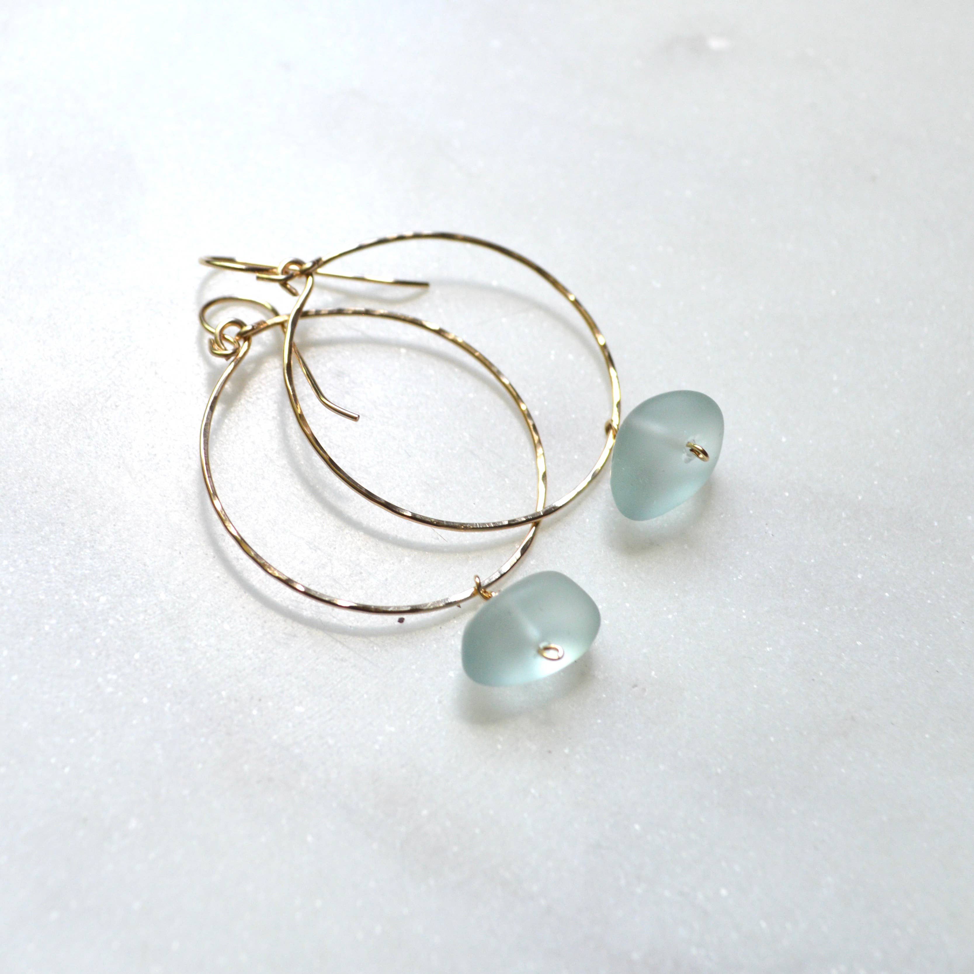 Sea Foam Glass Hoops