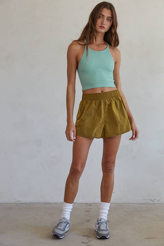 S1053 | High Quality Seamless Sleeveless Halter Neck Top