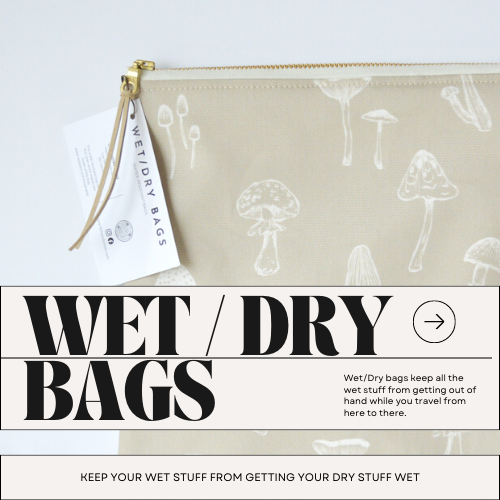 Water Resistant PUL Wet / Dry Bag - Mushrooms