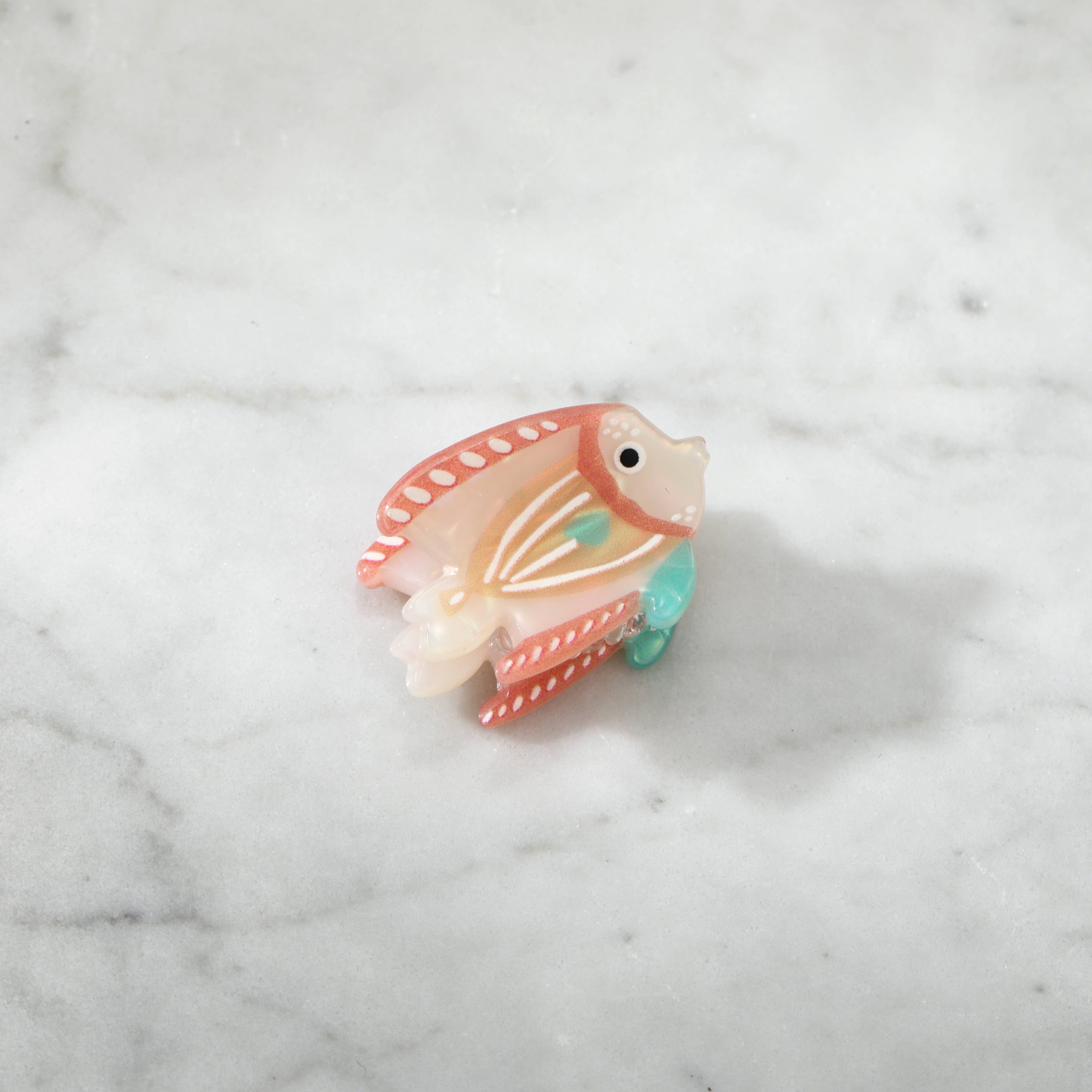 Eco-Friendly Mini Peach Reef Fish Hair Clip