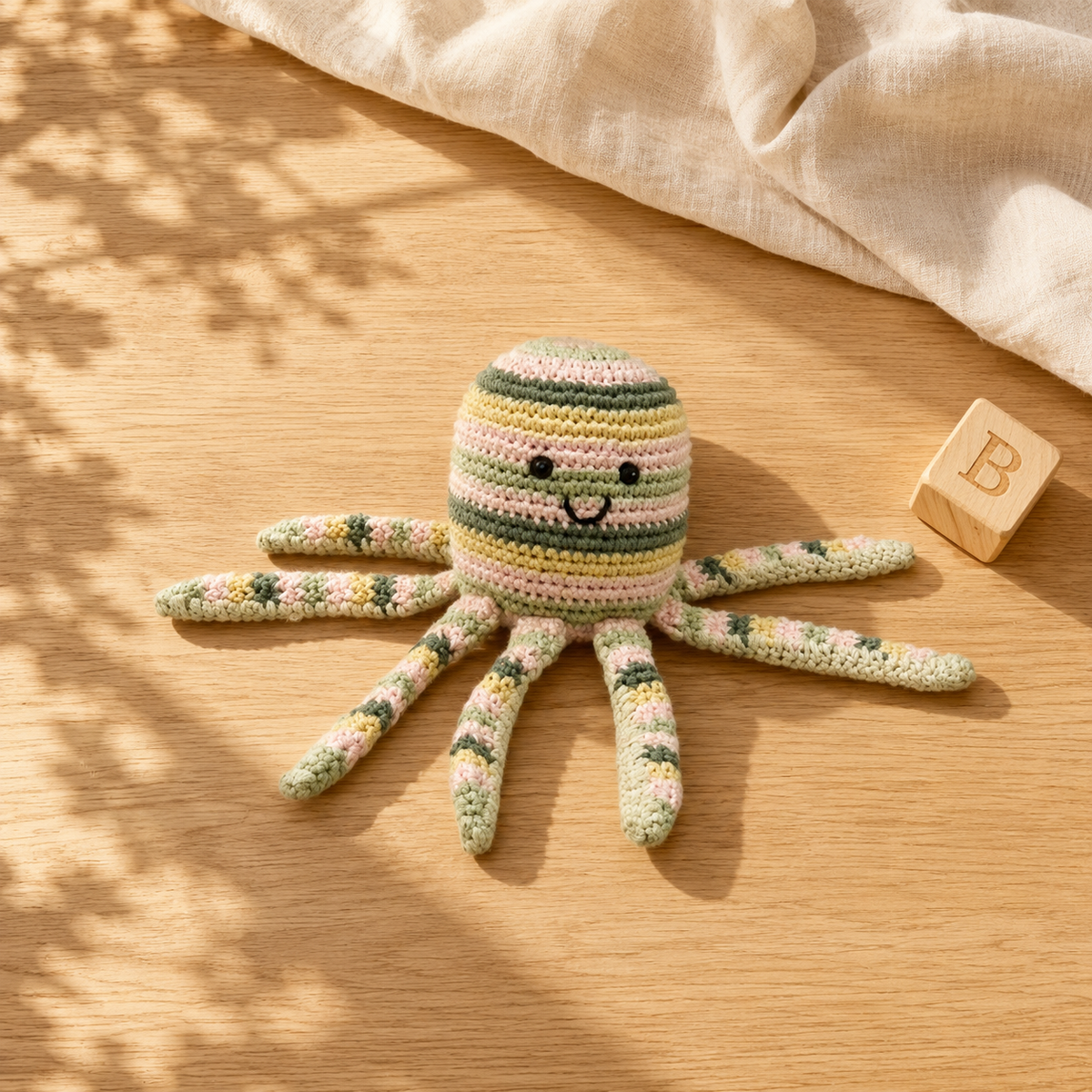 Lullaby Stitch | Octopus Rattle - Stripe