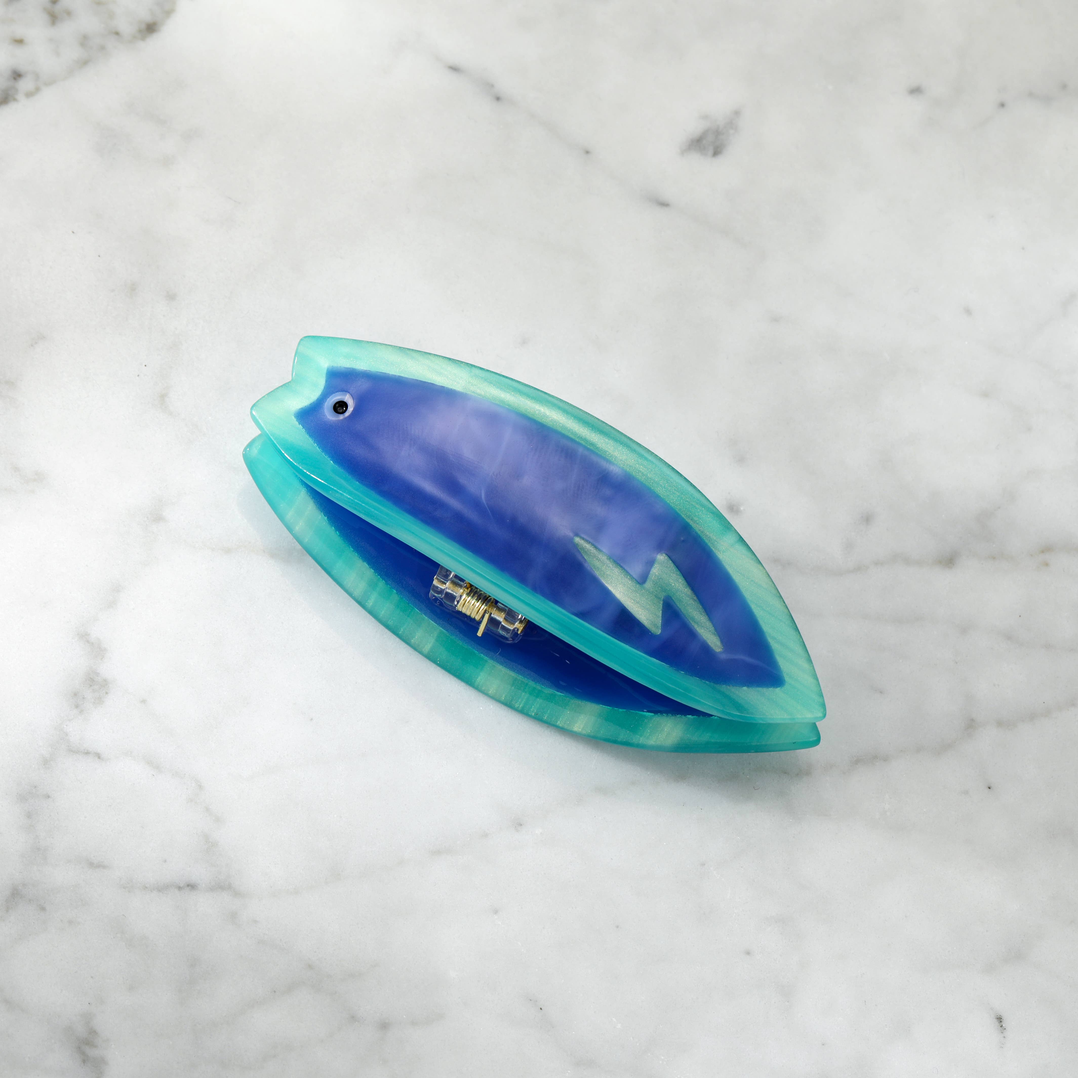 Eco-Friendly Lightning Bolt Surfboard Hair Clip