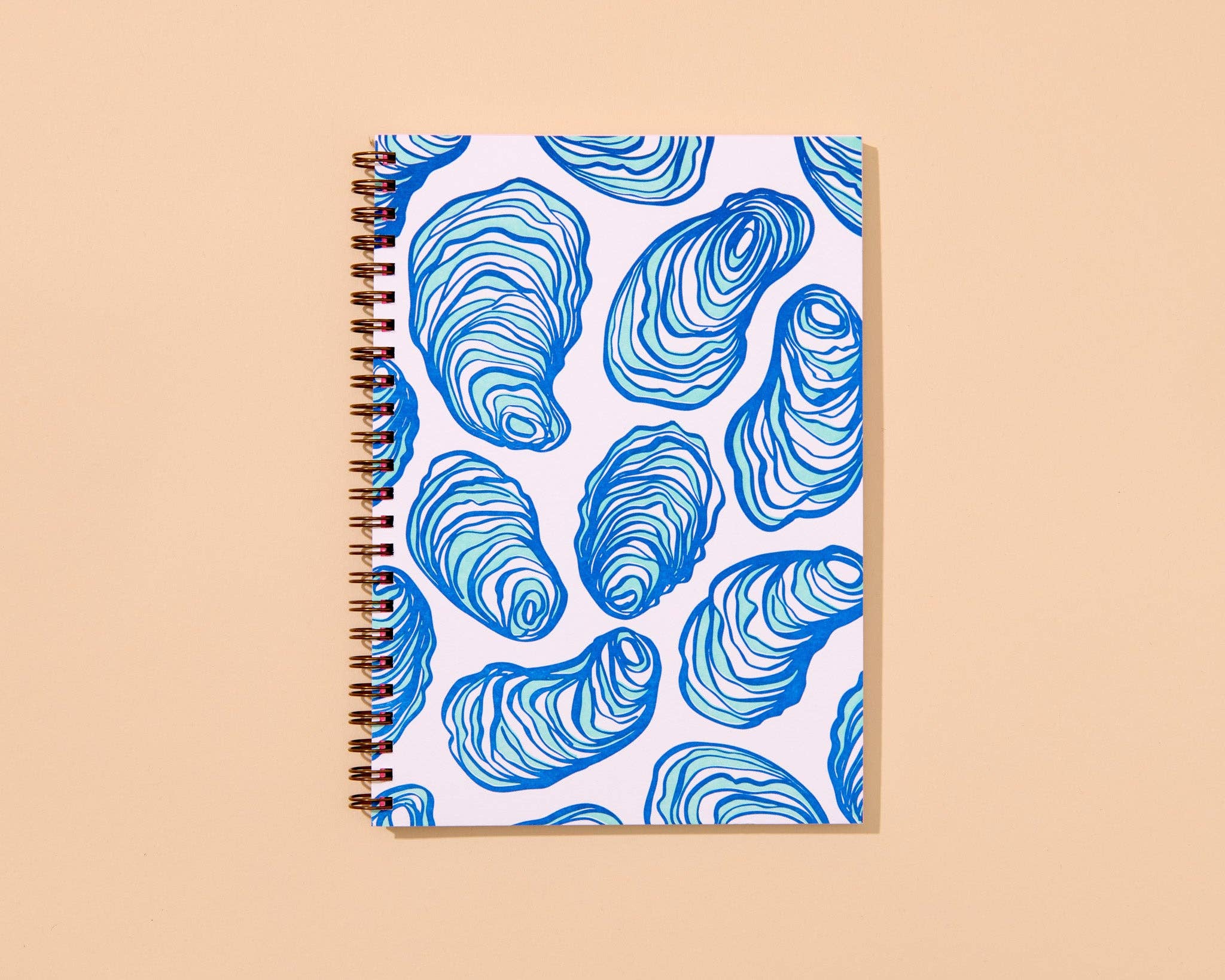 Modern Seafood Letterpress A5 Spiral Notebook—Oyster Shell