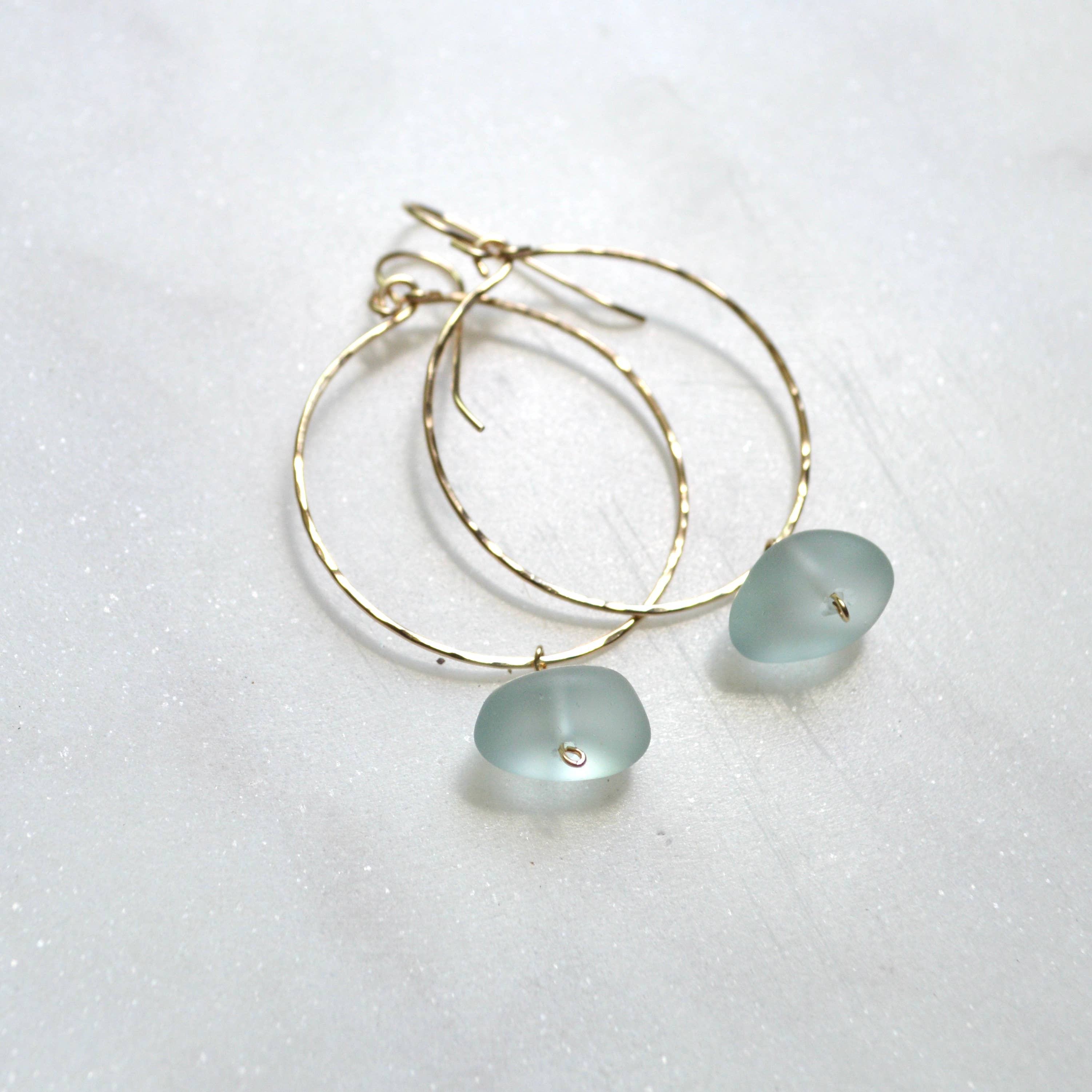 Sea Foam Glass Hoops