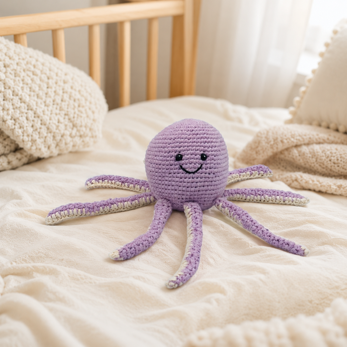 Lullaby Stitch | Octopus Rattle - Lilac