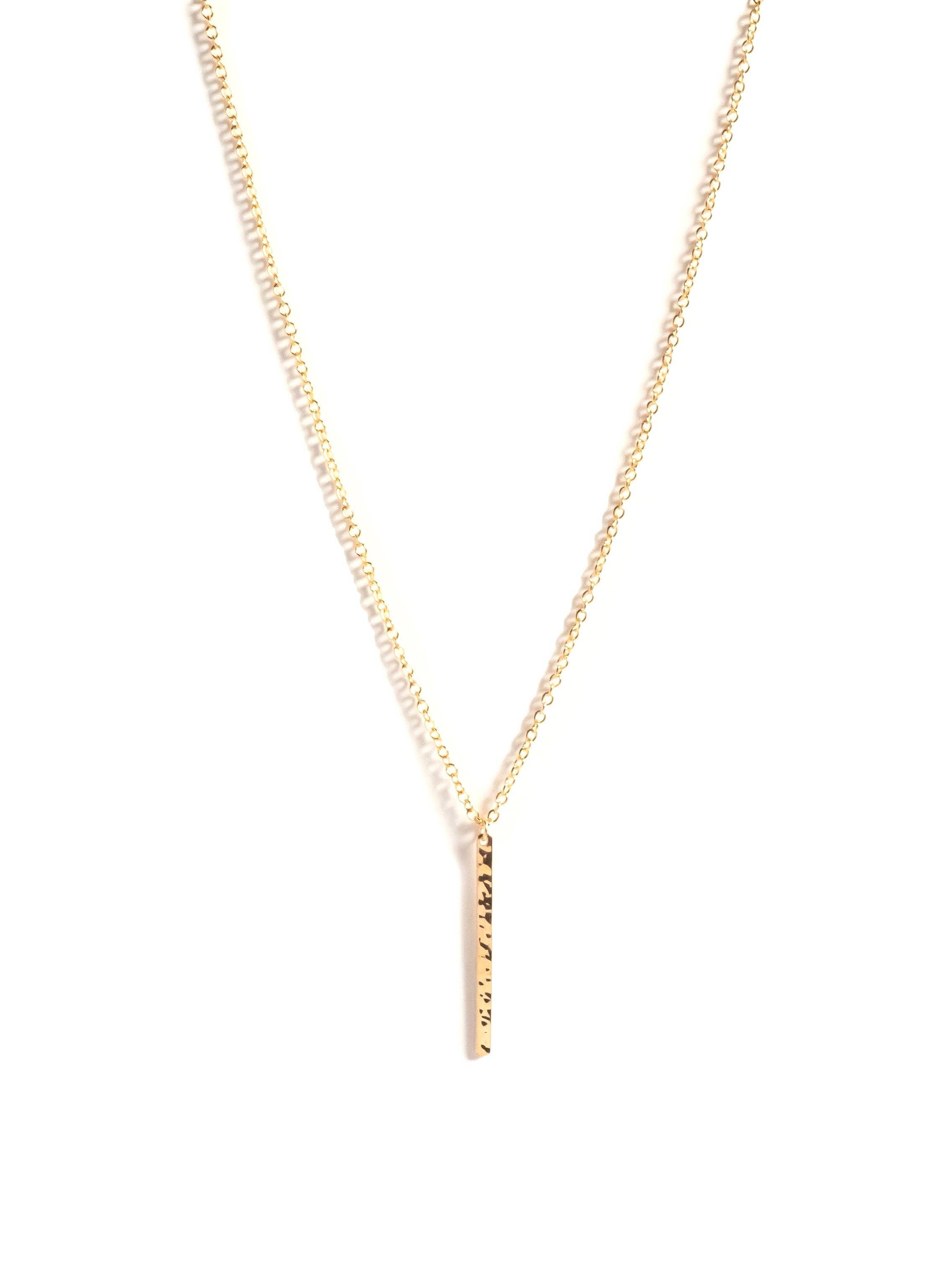 Classic Vertical Zayit Organic Bar Necklace
